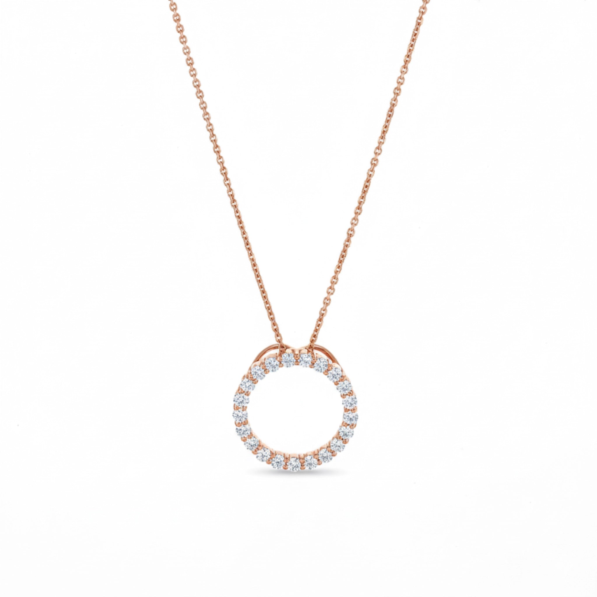 Circle Of Life Necklace - Small with sparkling diamonds in rose gold setting, symbolising the essence of life.