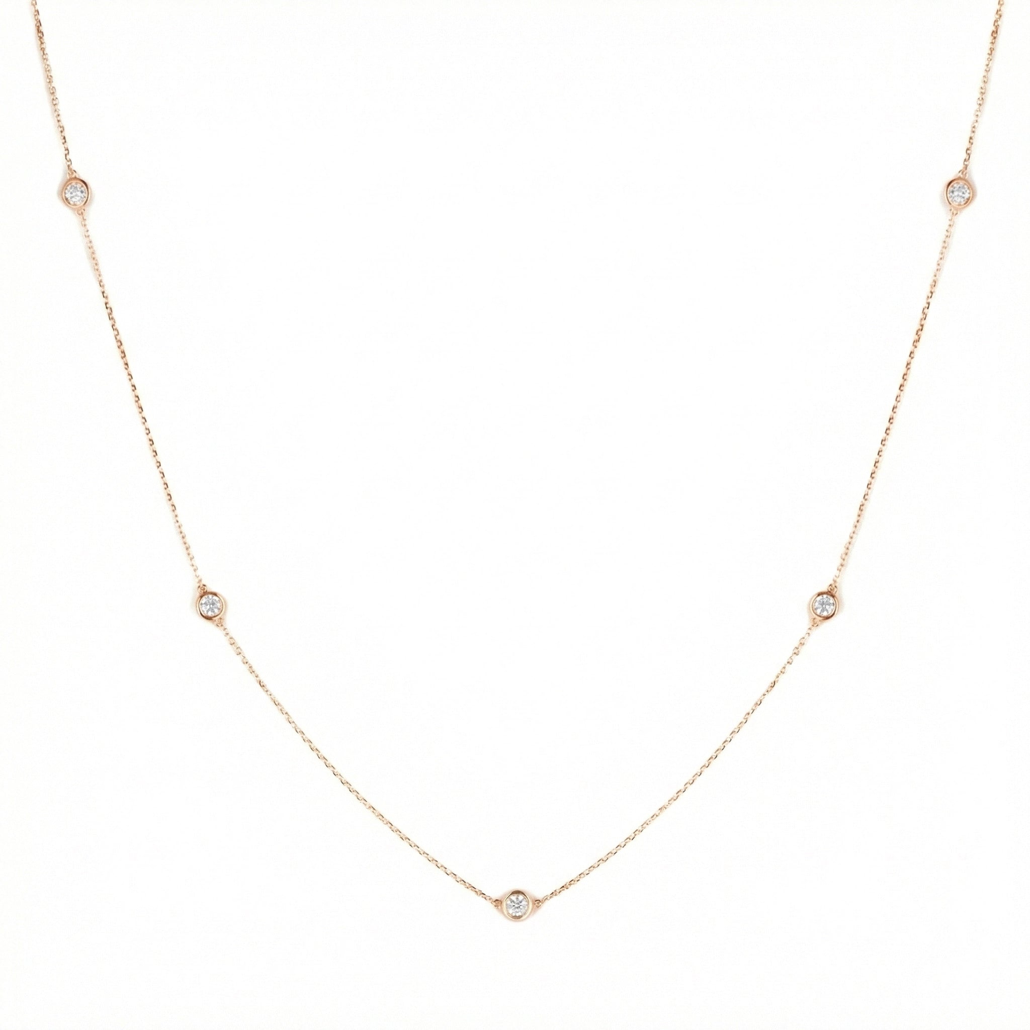 Constellation necklace with certified diamond accents on a delicate chain, crafted in 18ct rose gold.