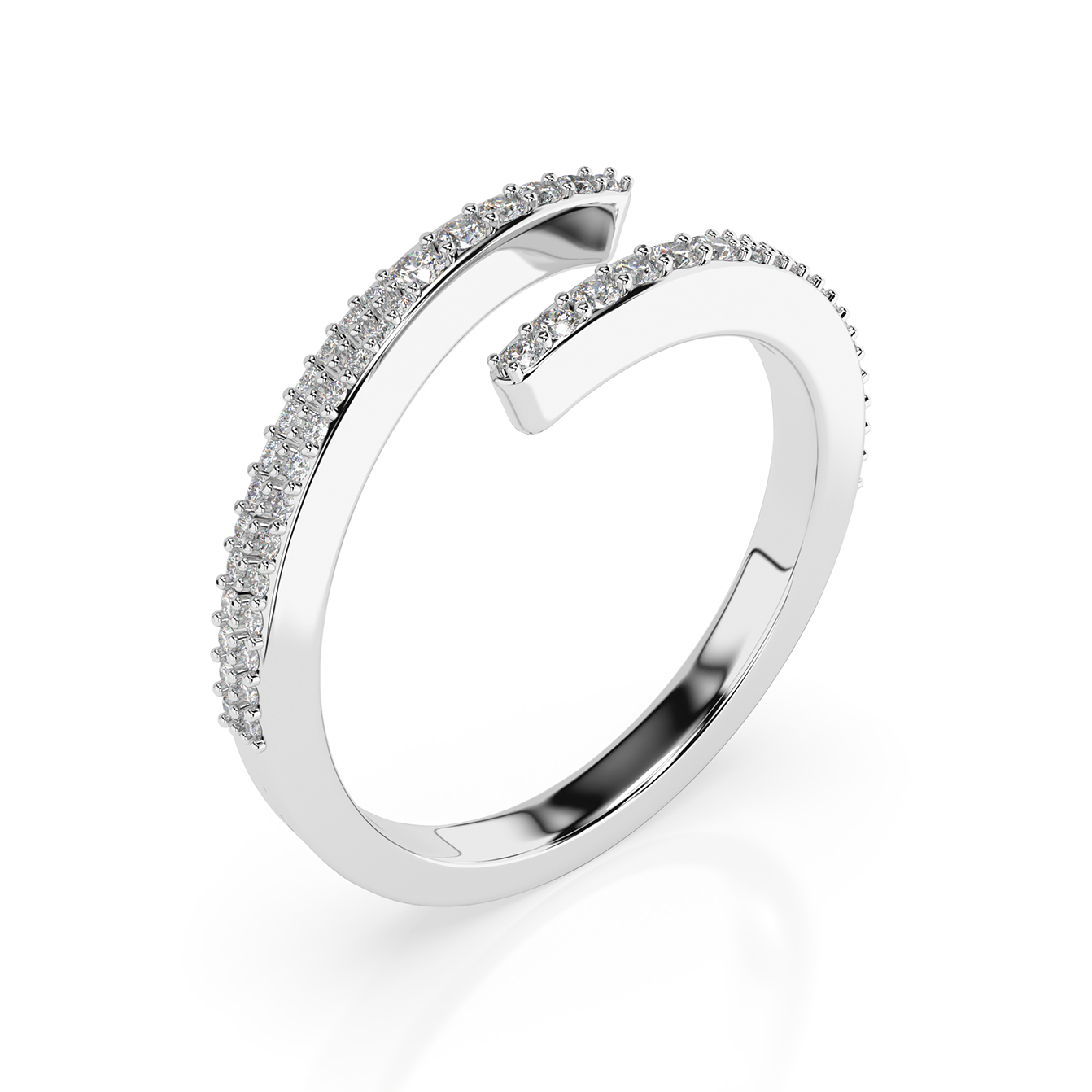 Round brilliant cut diamonds Wrap ring with 0.18cts of diamonds, set in 18ct white gold colour.