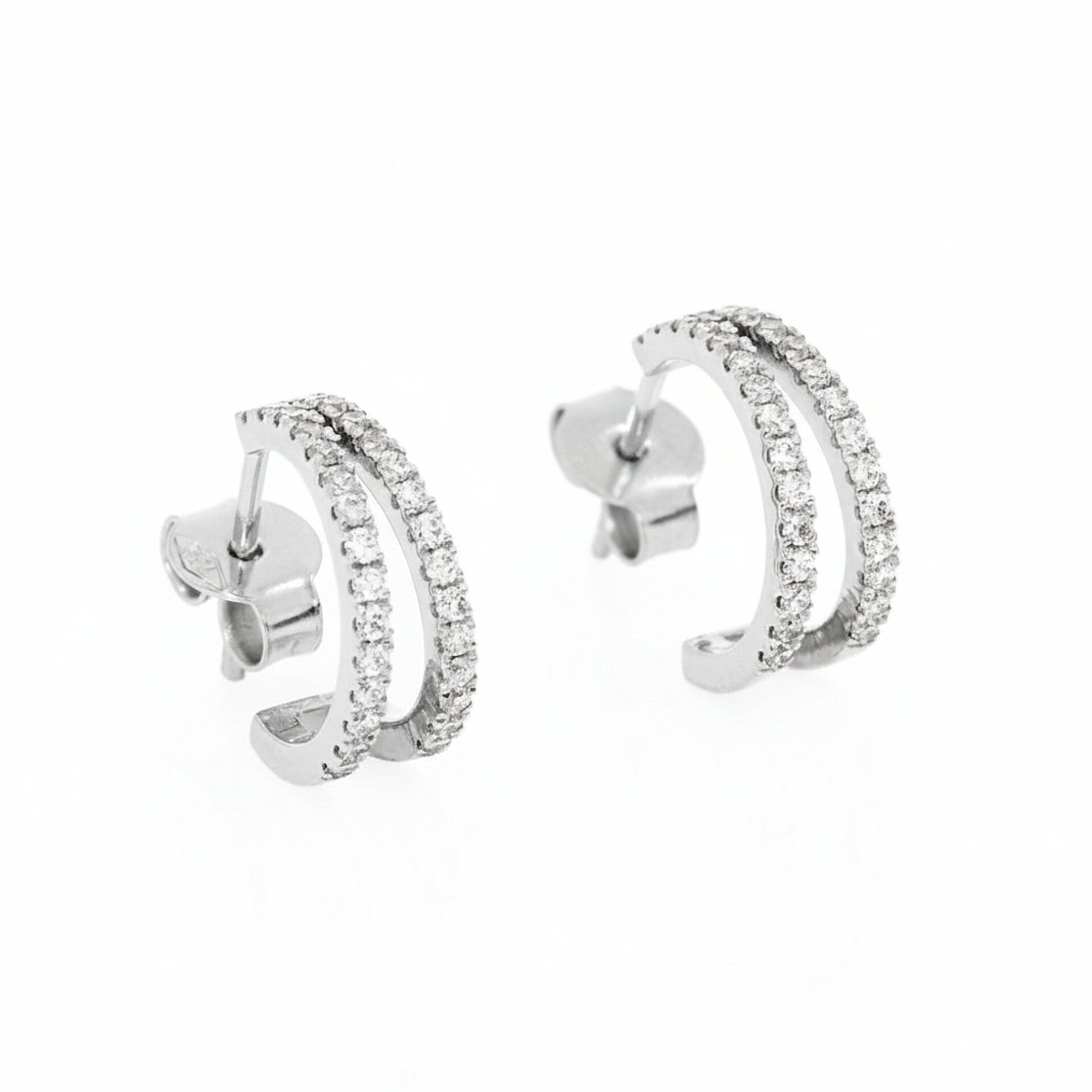 Double Row Diamond Huggies