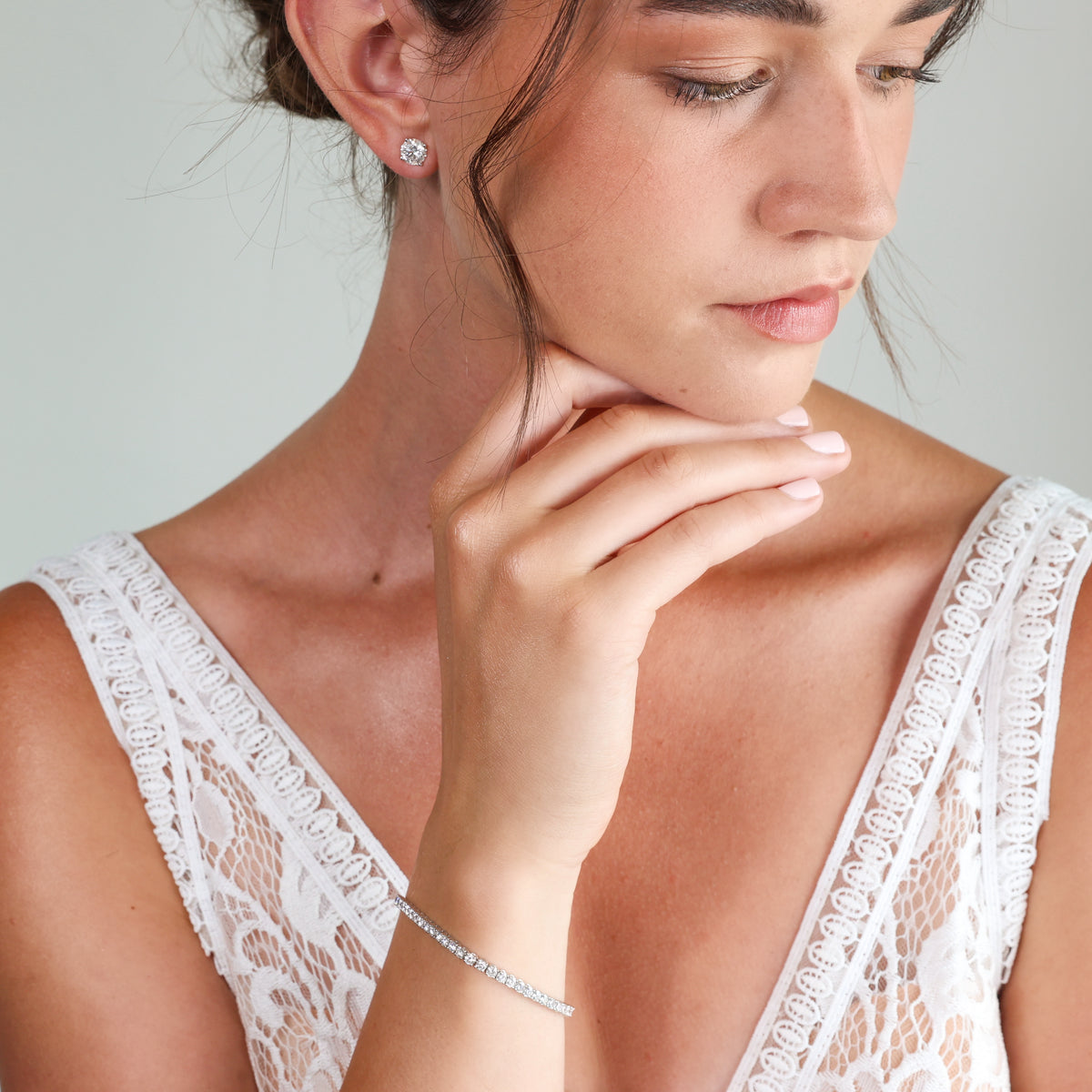 Round Diamond Stud Earrings