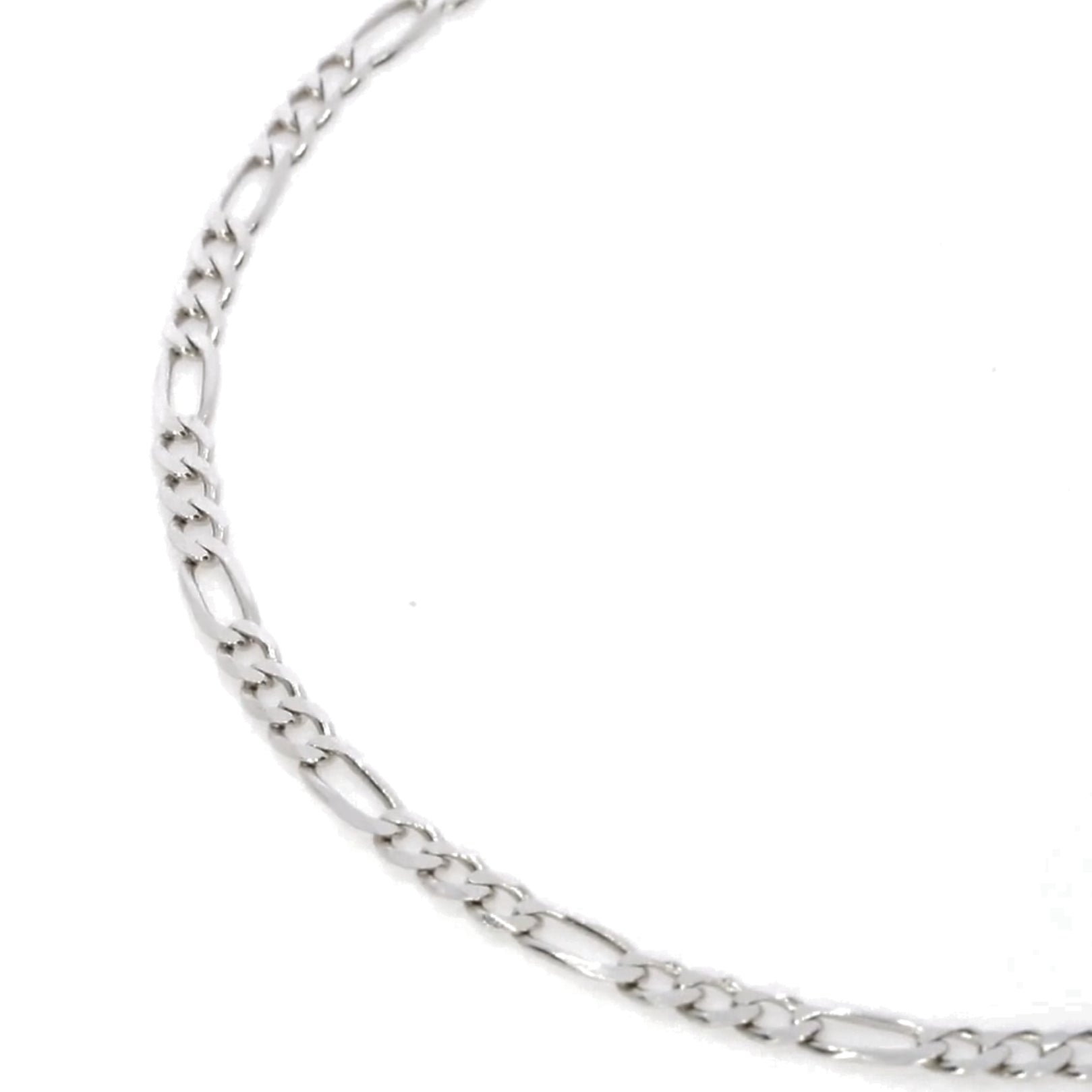 Figaro Chain - Large in solid 18ct white gold exhibiting fine jewellery craftsmanship.