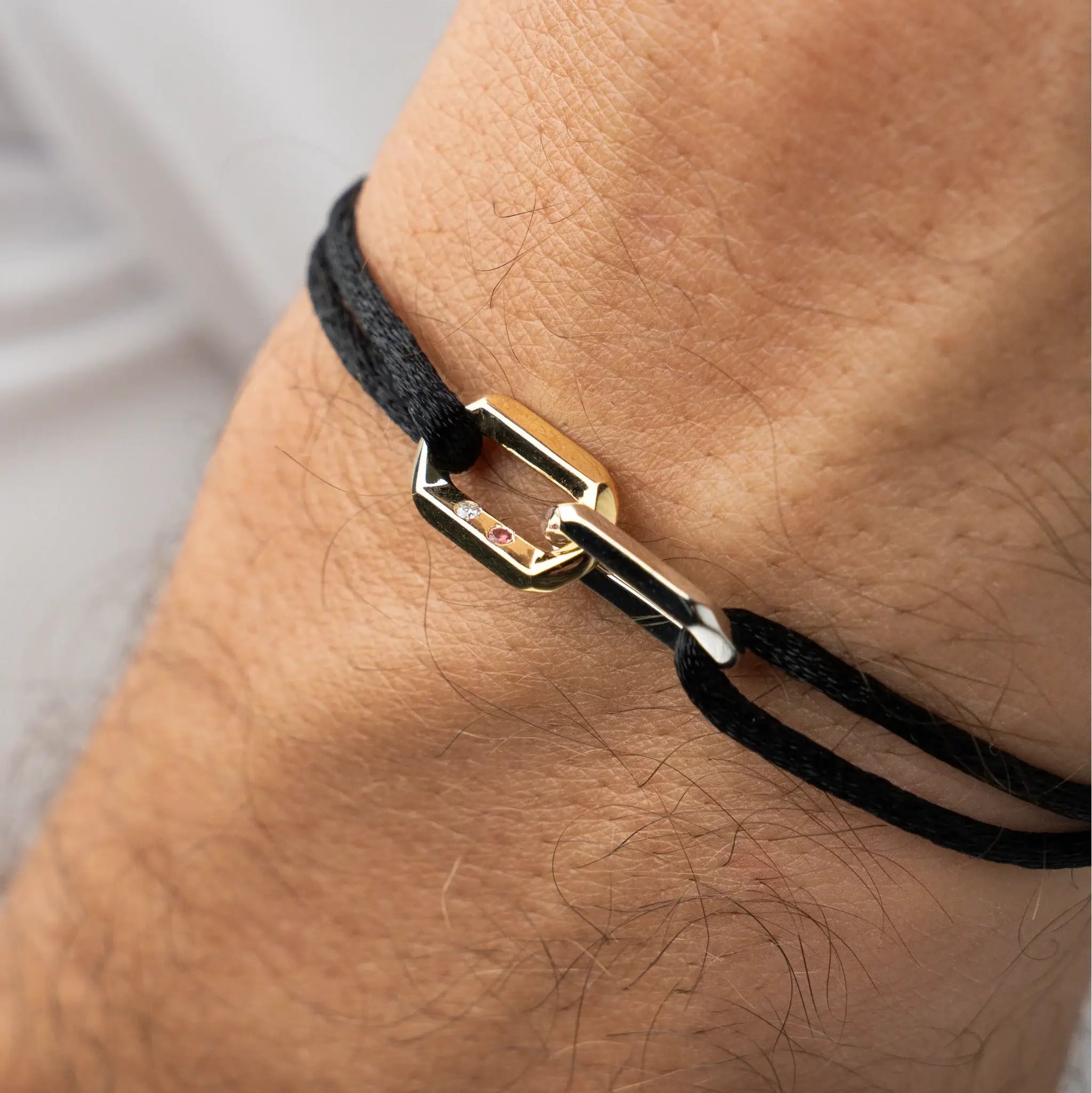 Gold forever bracelet for men with engraving