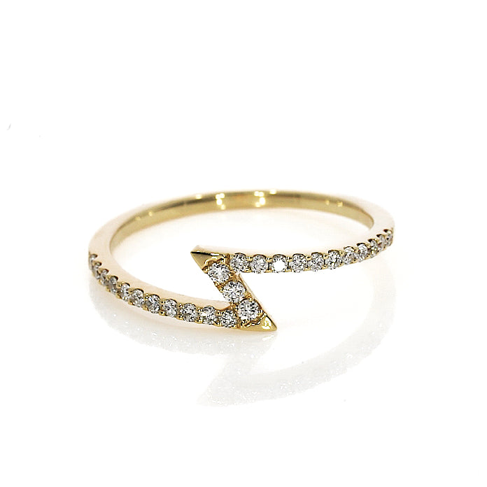 A luxurious Lightning bolt ring with 0.21cts of natural diamonds, set in 18ct gold.