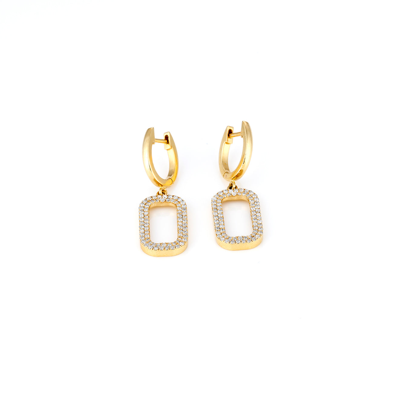 Glamorous Niamh earrings with certified diamonds elegantly set in 18ct gold for a stunning accessory.