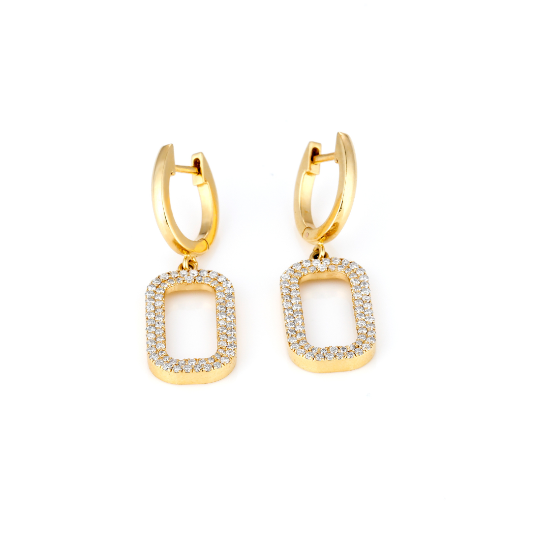 Niamh earrings featuring  certified diamond earrings in gold with elegant drop design and sparkling accents.