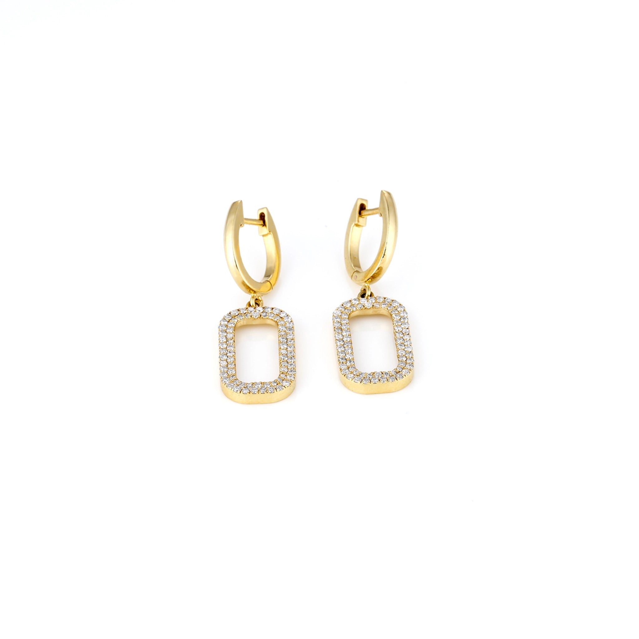 Glamorous Niamh earrings with certified diamonds elegantly set in 18ct gold for a stunning accessory.