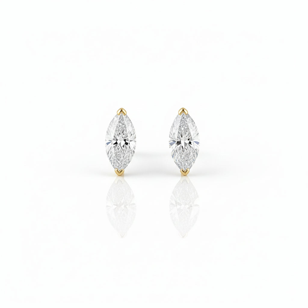 Marquise Cut Diamond Stud Earrings
