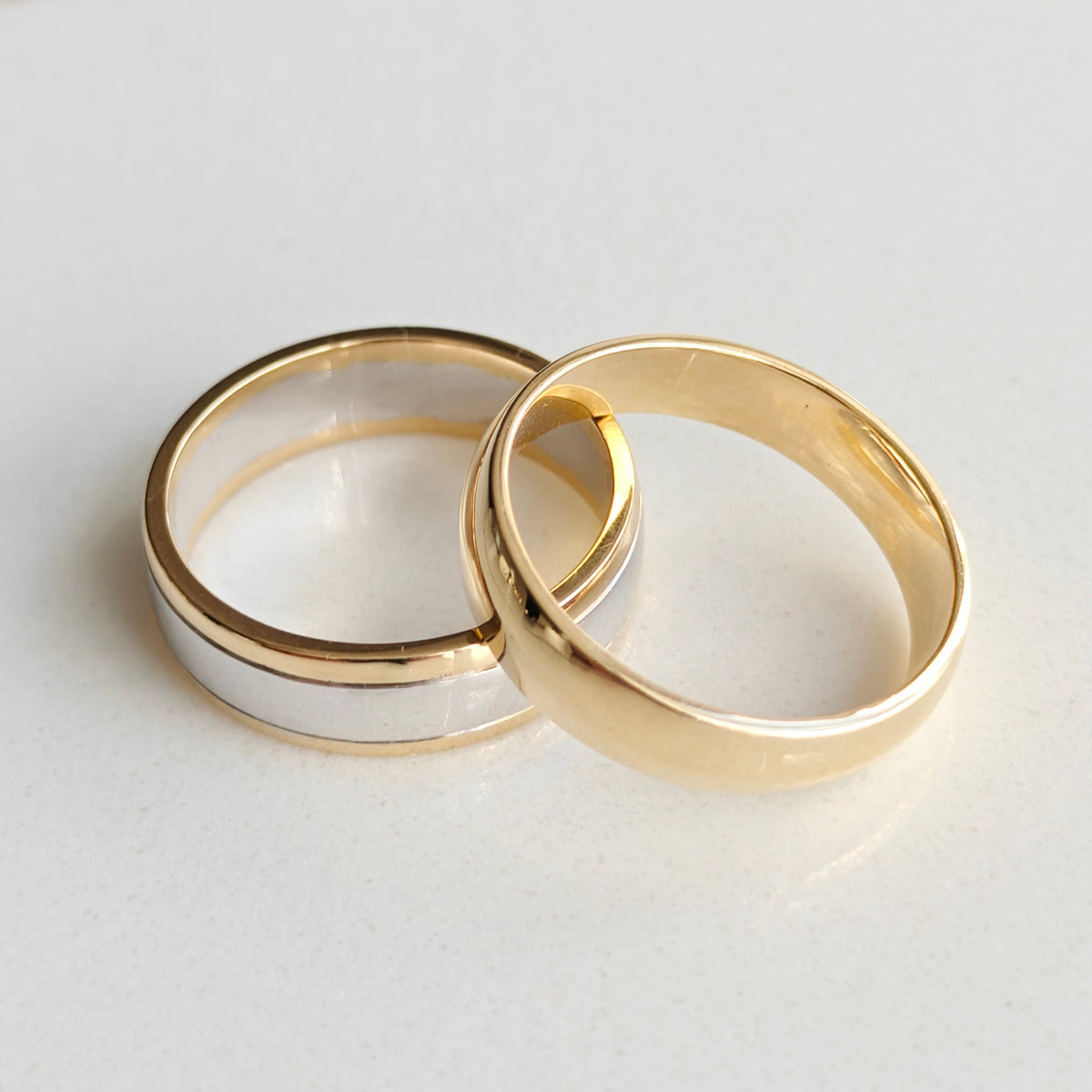 Platinum and Yellow Gold Edge Ring