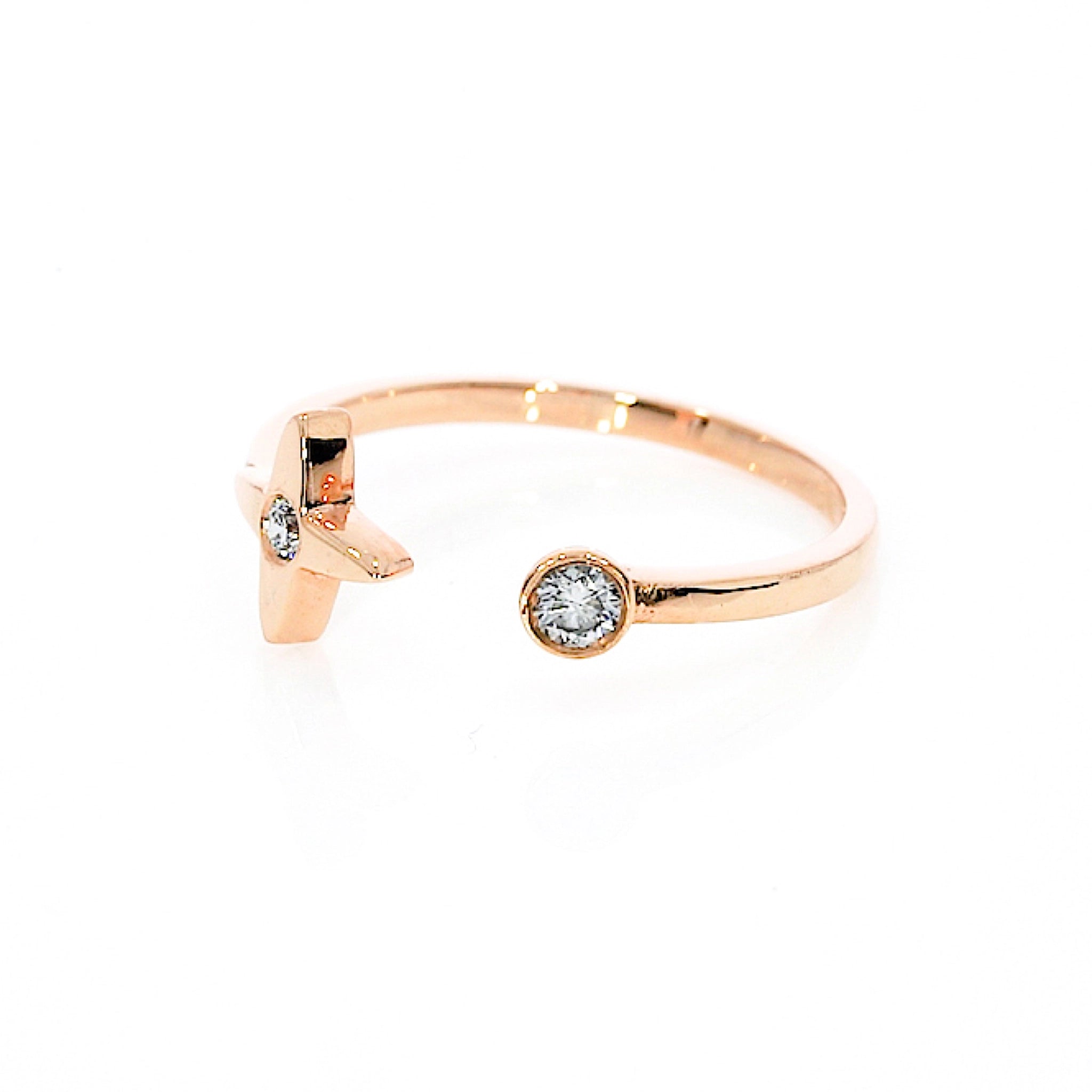 Gemini Mini Star Ring featuring two round brilliant cut certified natural