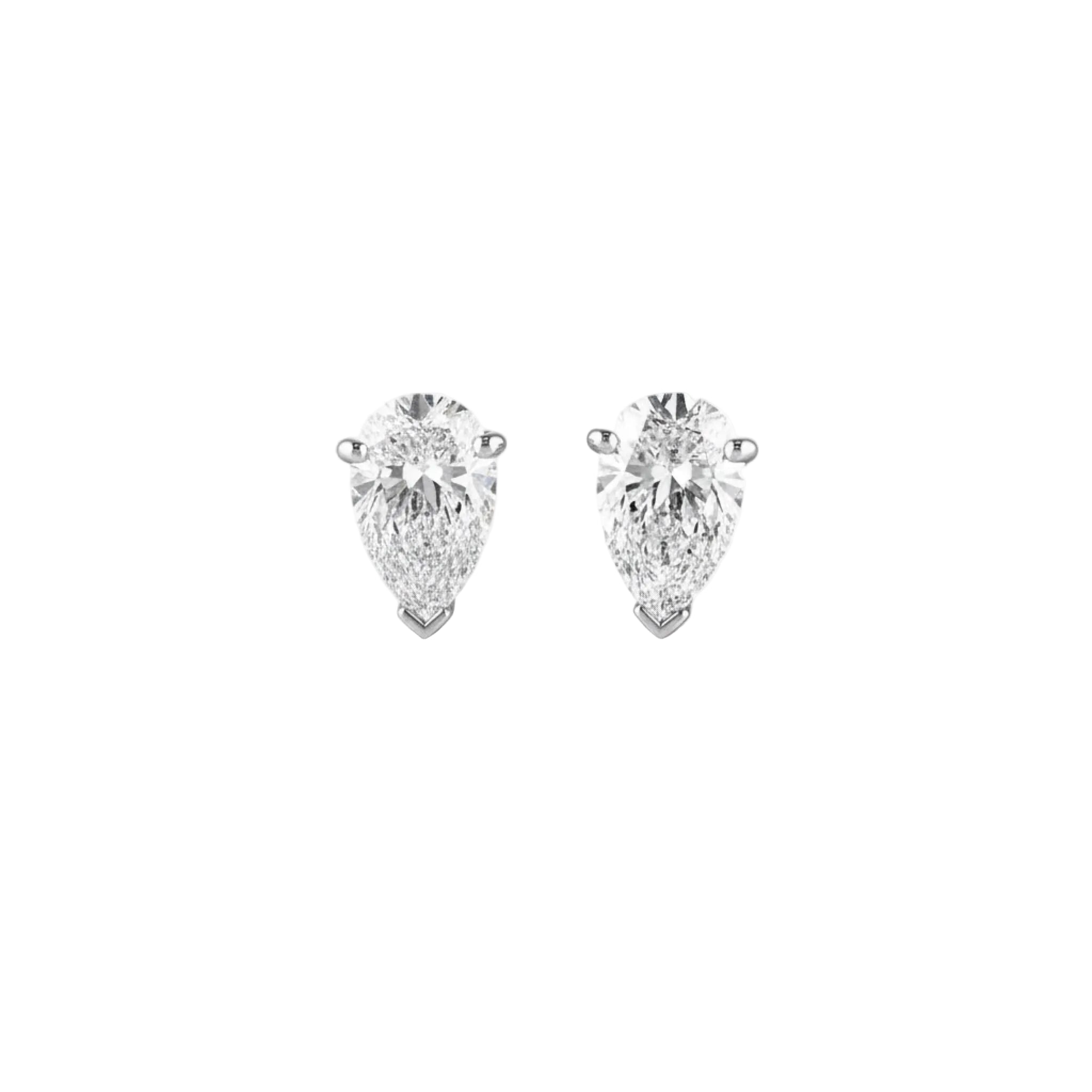 Pear Diamond Stud Earrings featuring exquisite pear shape diamonds, hand crafted and GIA certificated for natural brilliance.