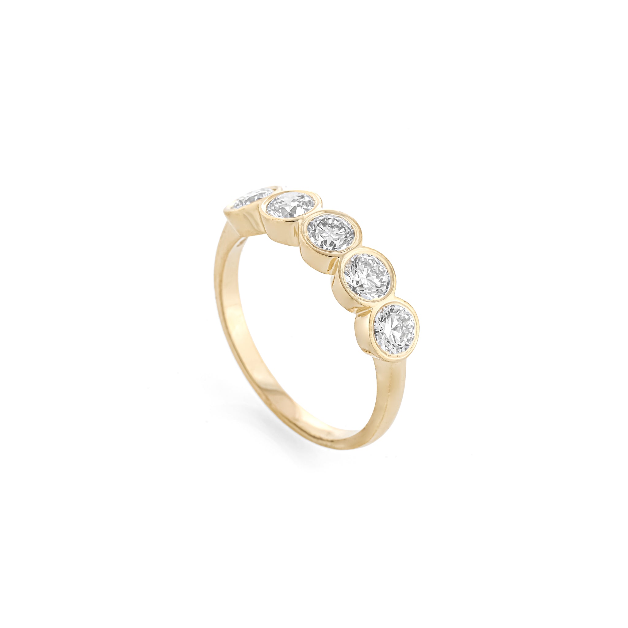 Five Stone Bezel Set Diamond Eternity Ring