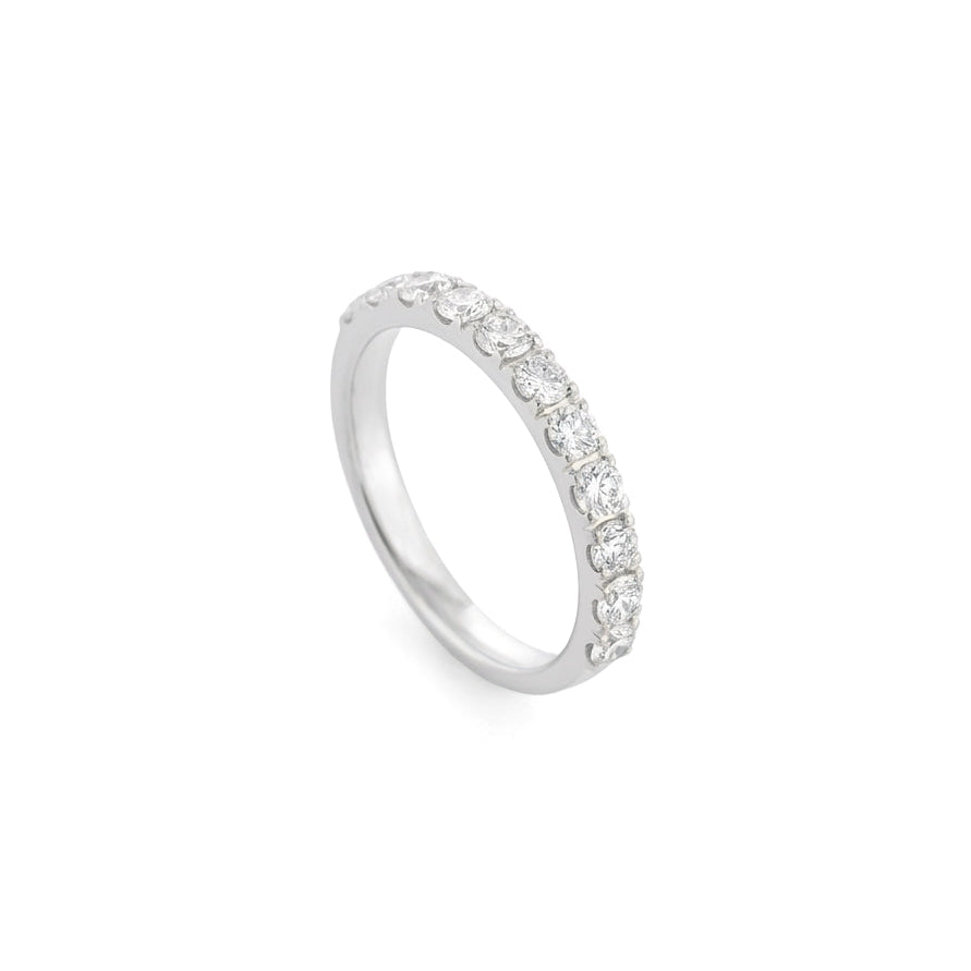 0.90ct Diamond Half Hoop Band featuring brilliant round cut diamonds in elegant prong setting