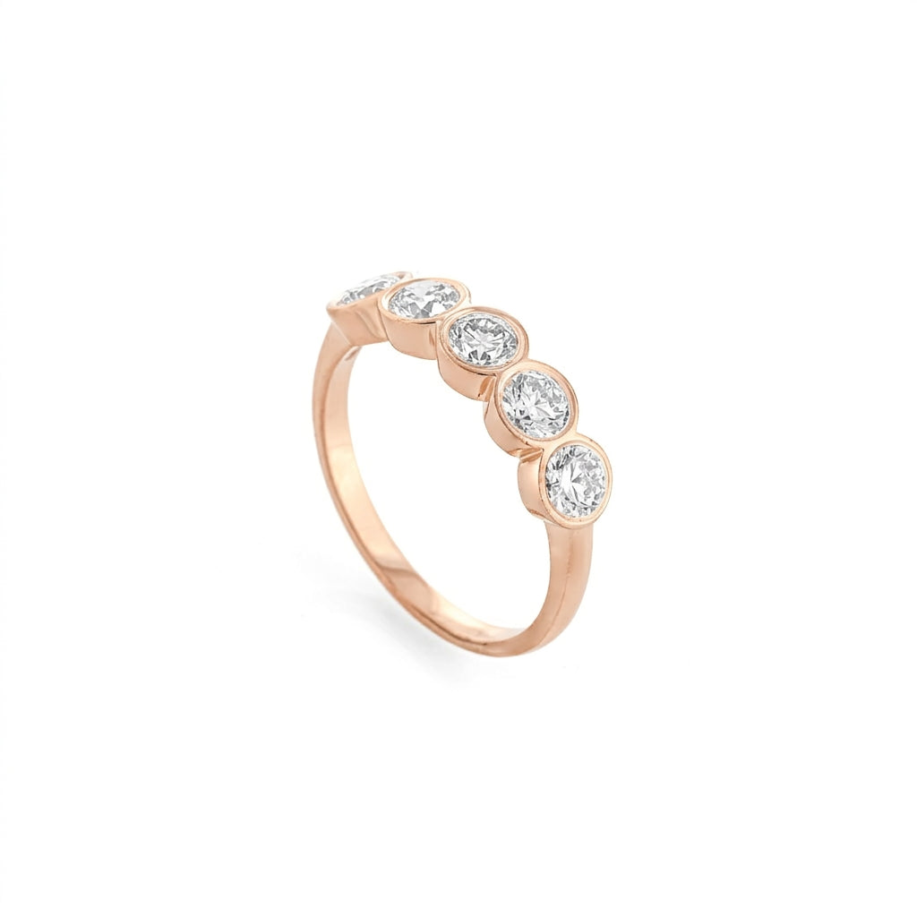 Five Stone Bezel Set Diamond Eternity Ring