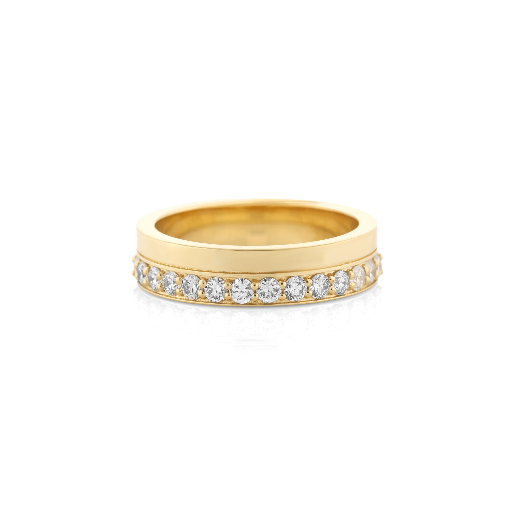 Half & Half 5mm Gold and Diamond Band