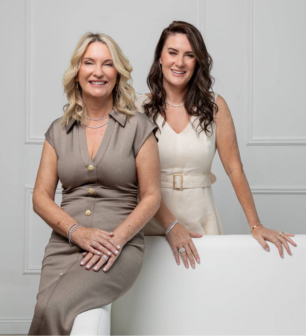 Rhona Fitzpatrick and Orla Chohan The Diamond Expert team, wearing diamond jewellery