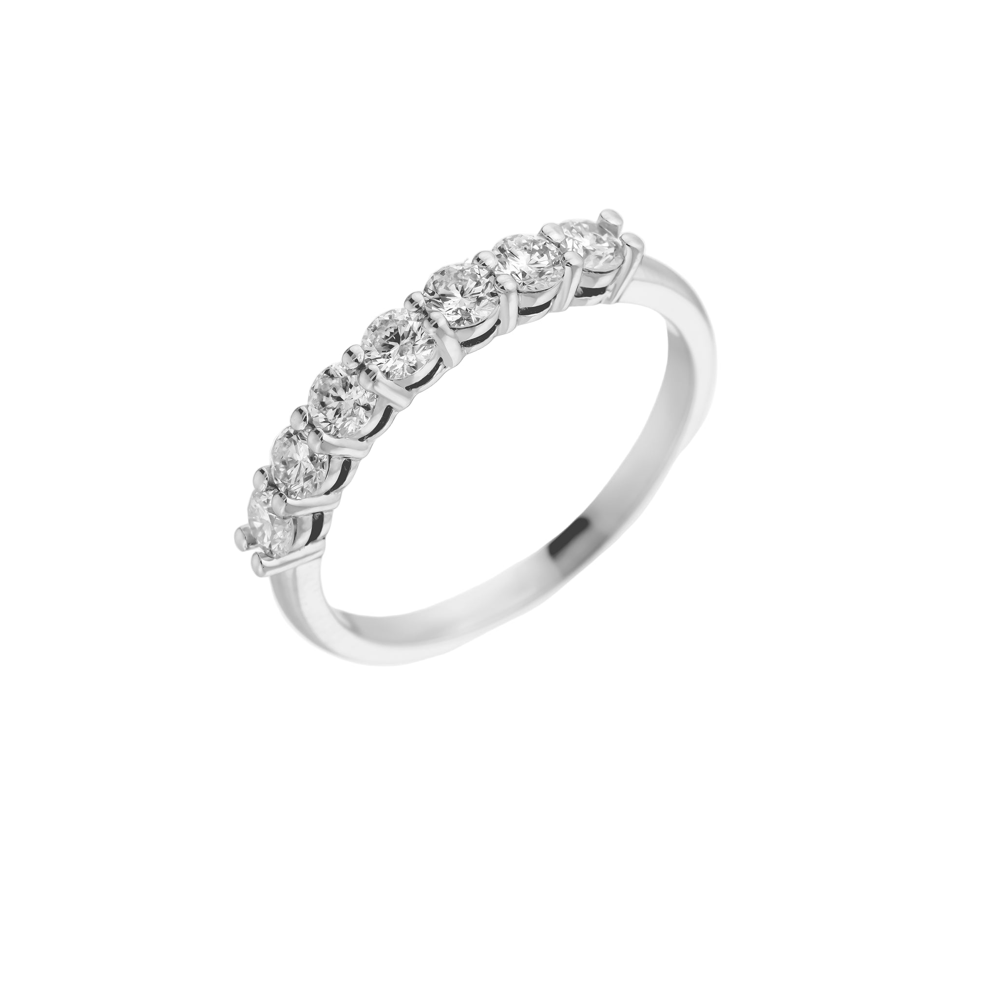 Seven stone round brilliant cut eternity ring