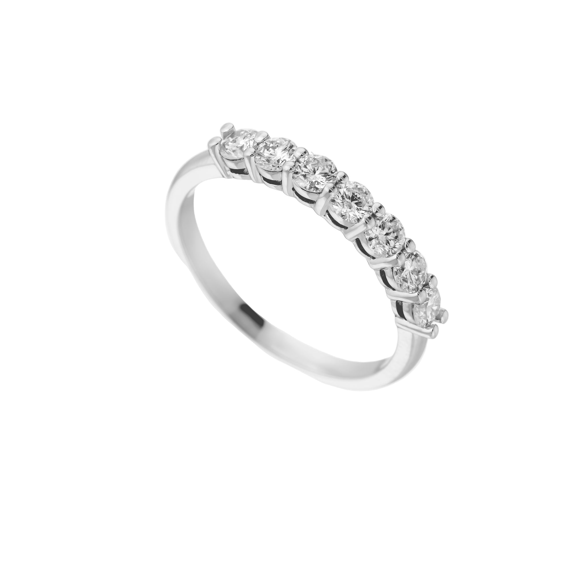 Seven stone round brilliant cut eternity ring