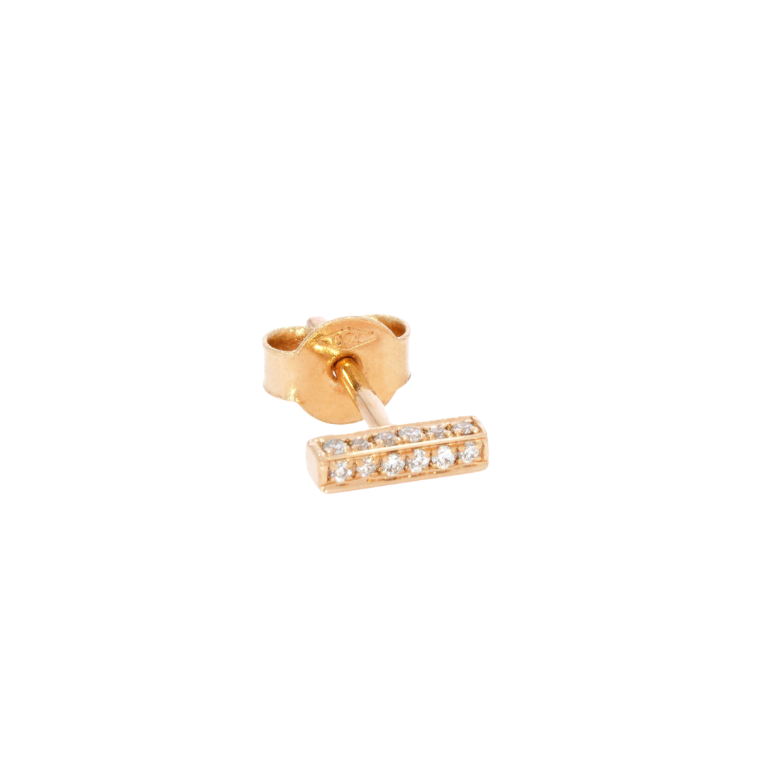 Luxurious small bar earrings with certified diamonds in solid 18ct gold. Ideal for stacking or wearing alone.