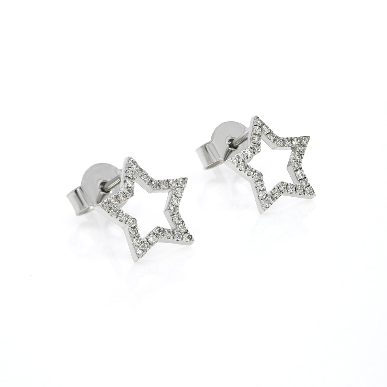 certified diamond earrings in star shape set in 18ct gold for luxury and charm, perfect for any occasion.