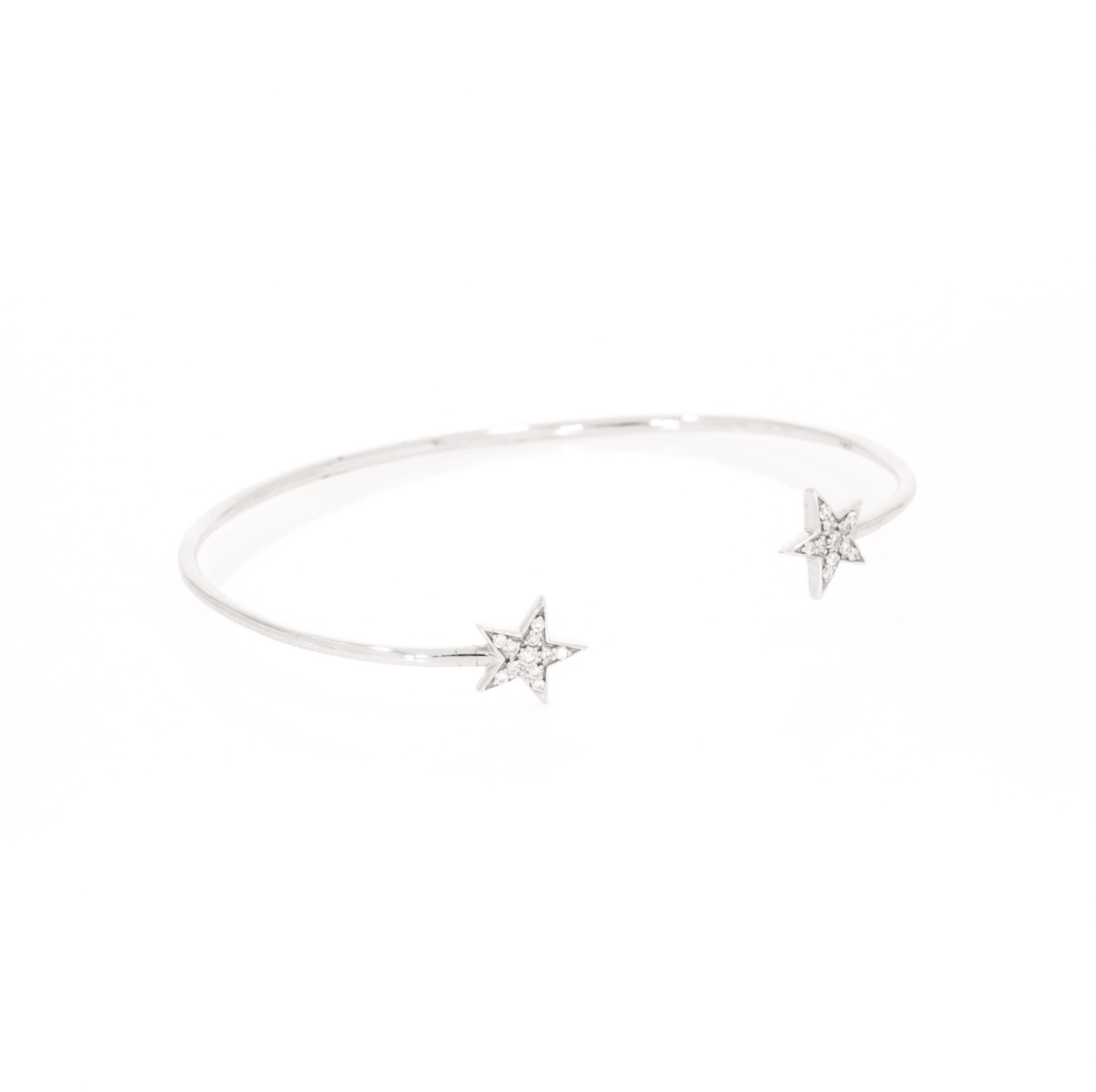 Star bangle featuring certified diamonds in 18ct white gold, ideal for stacking or gifting.