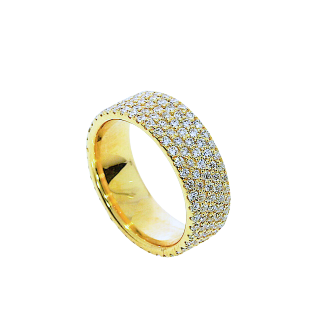 Four Row Pavé Diamond Ring