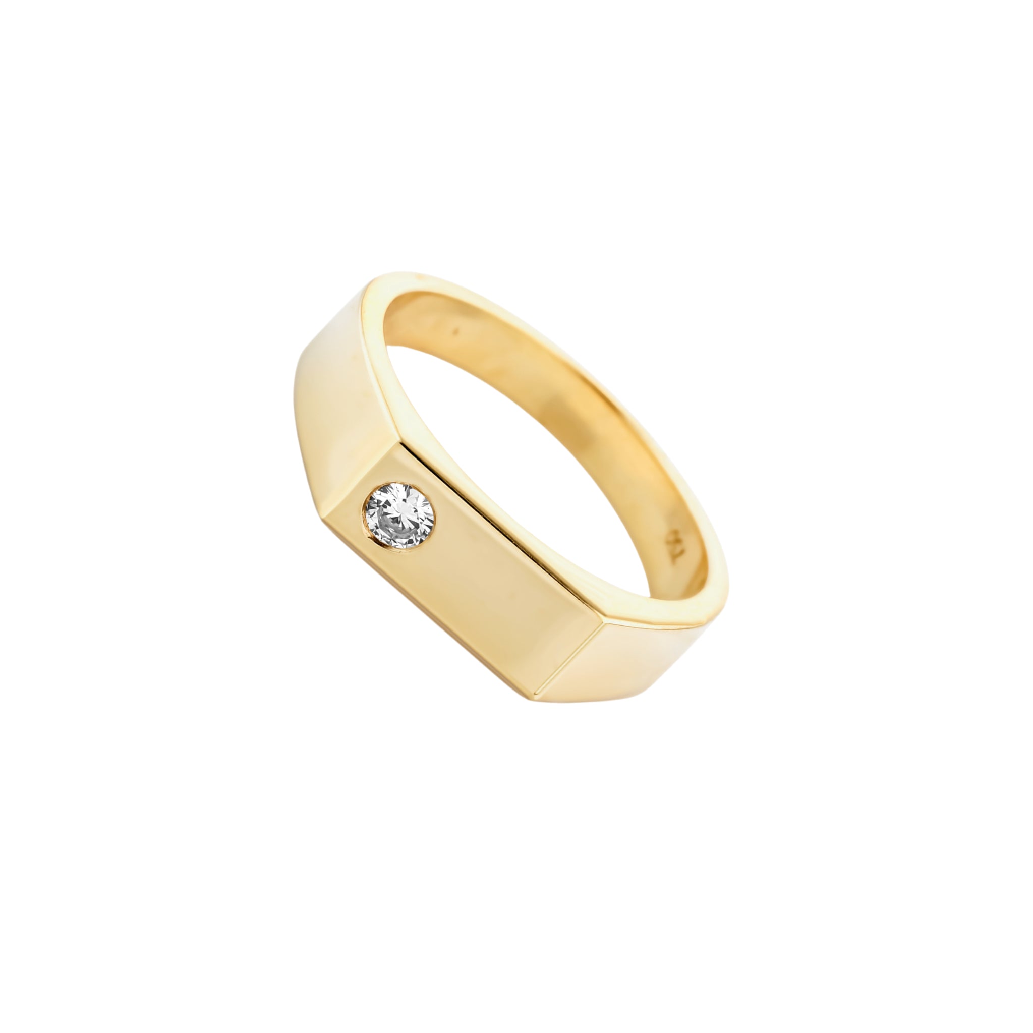 White Diamond Signet Ring