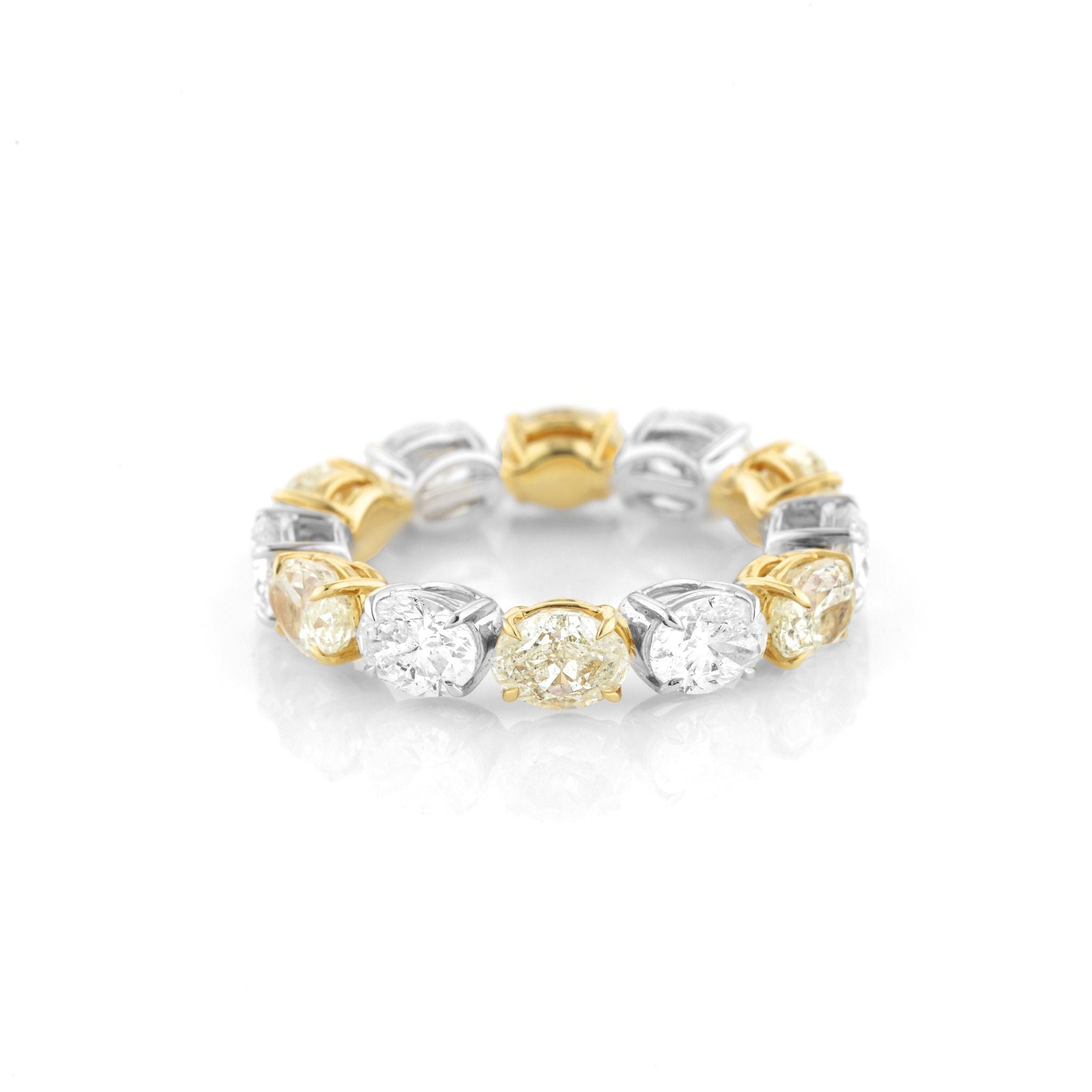 Yellow & White Oval Diamond Eternity Ring