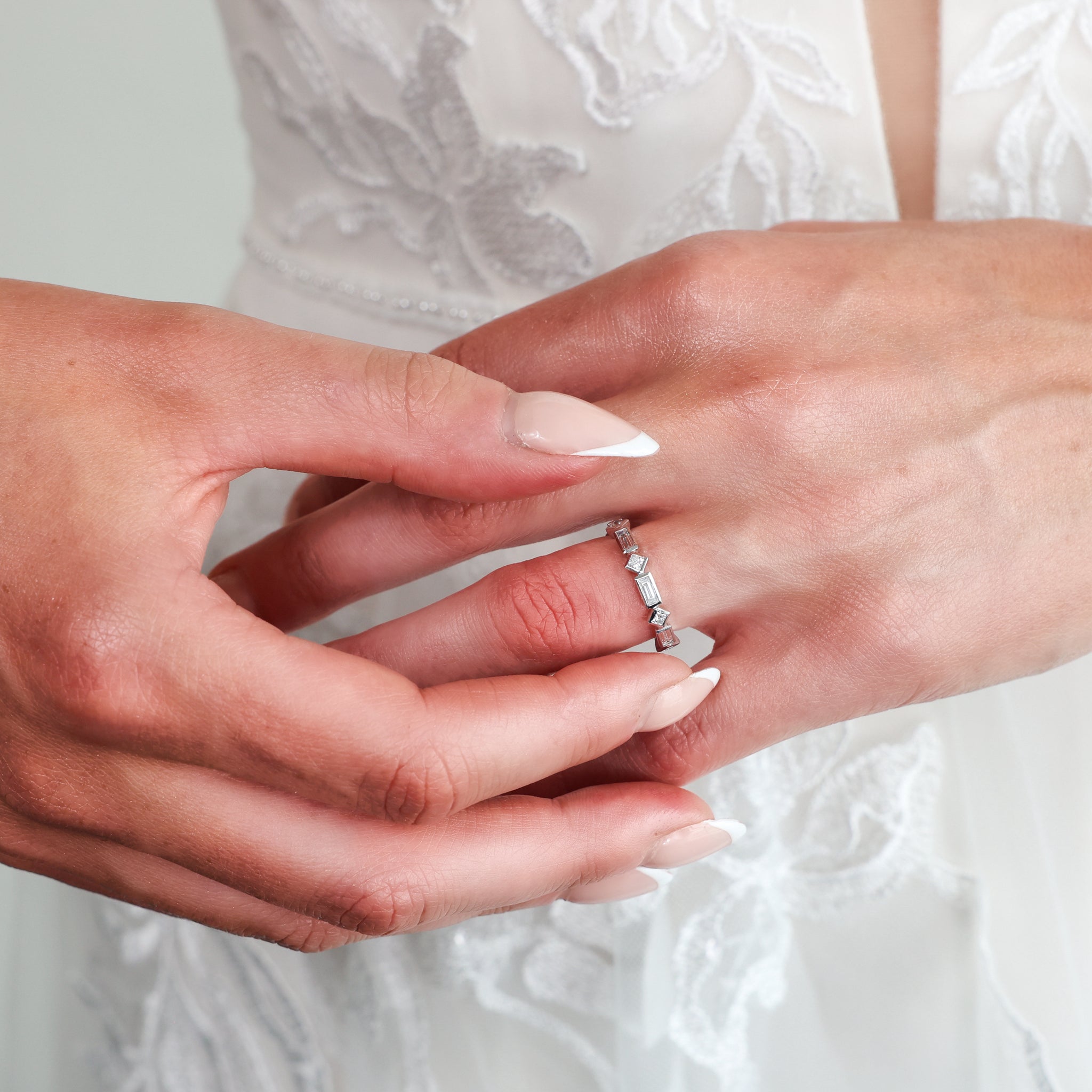 Bezel Set Baguette and Princess Cut Ring