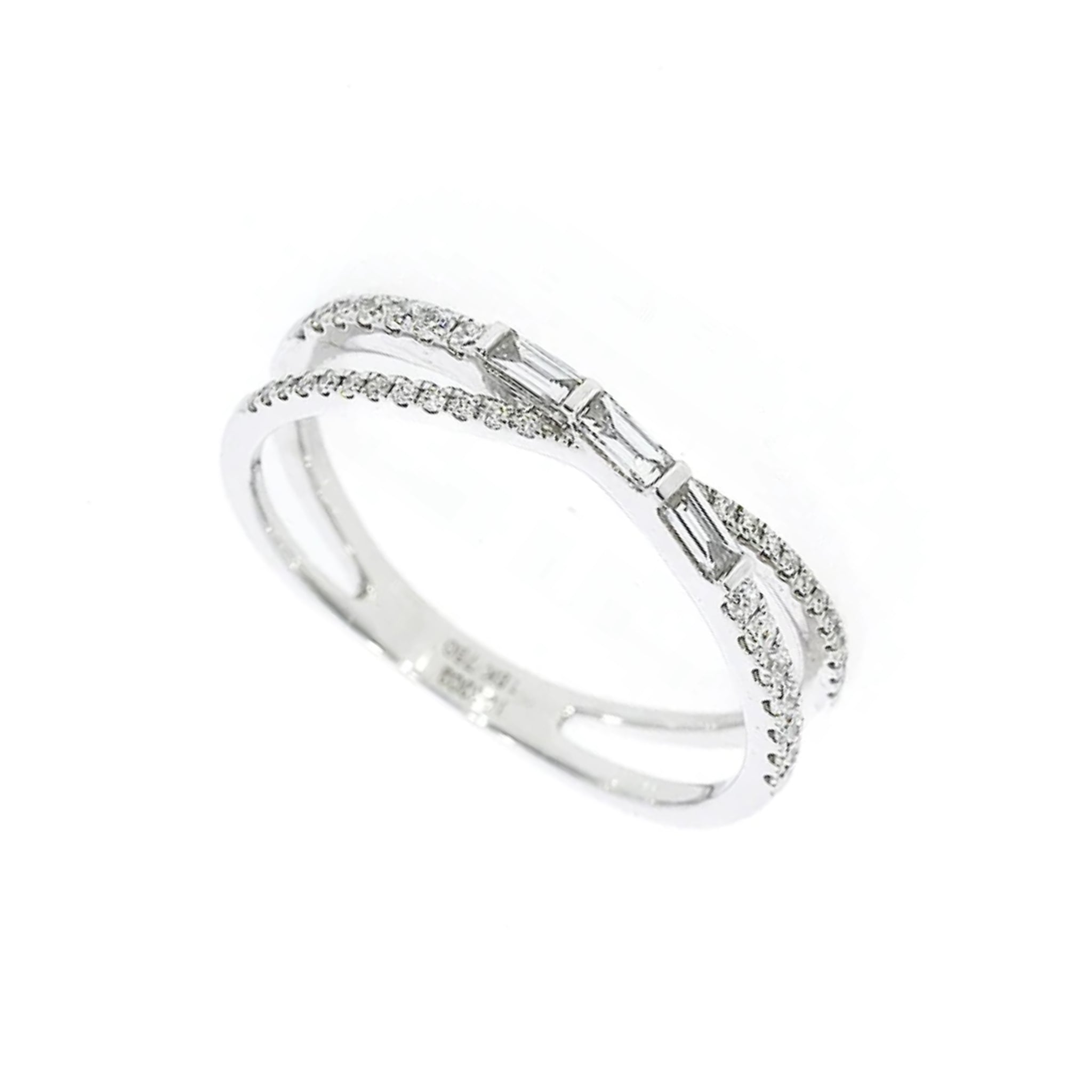 Baguette Criss Cross Ring