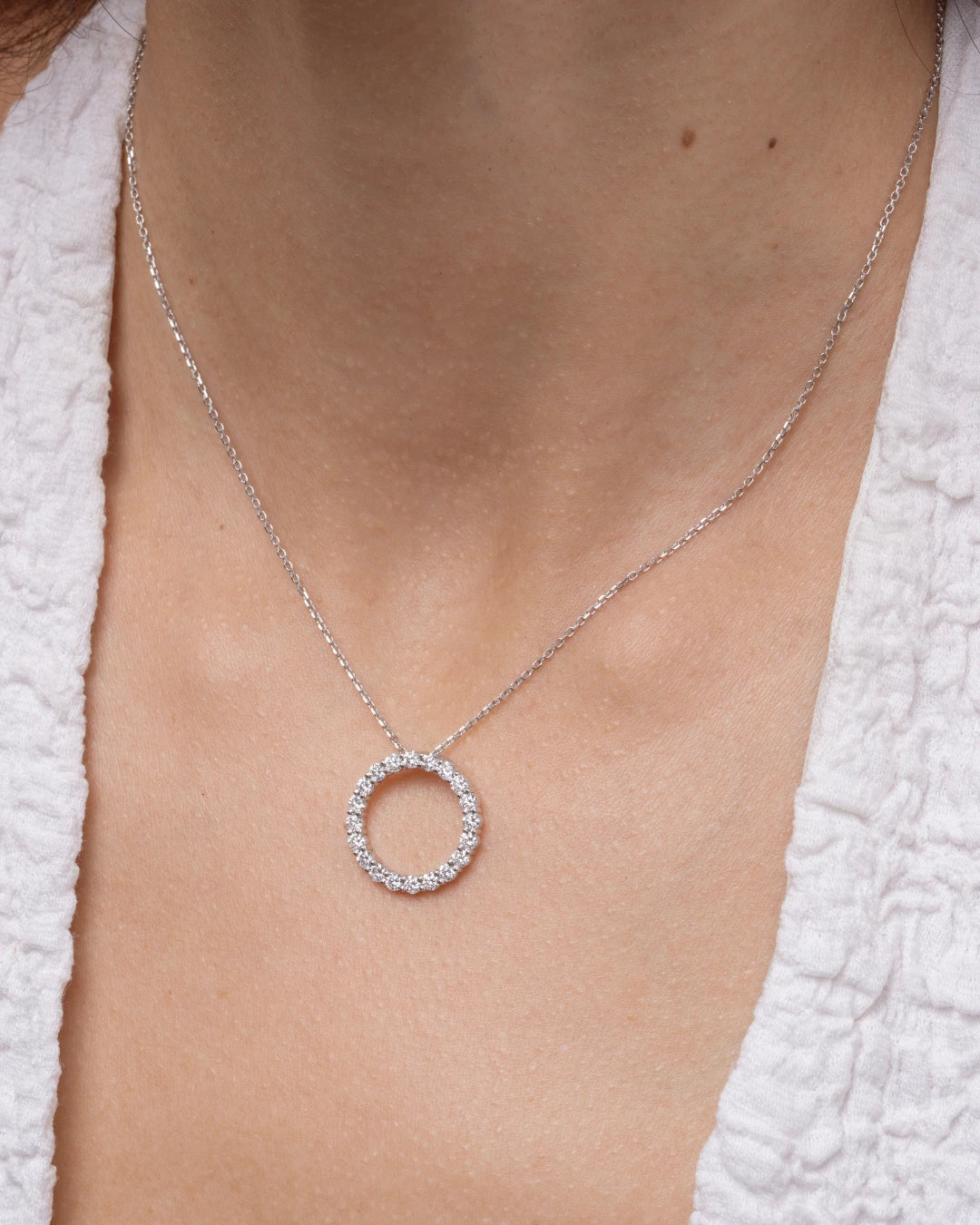 Circle Of Life Necklace - Medium featuring brilliant diamonds on a delicate chain, showcasing timeless elegance.