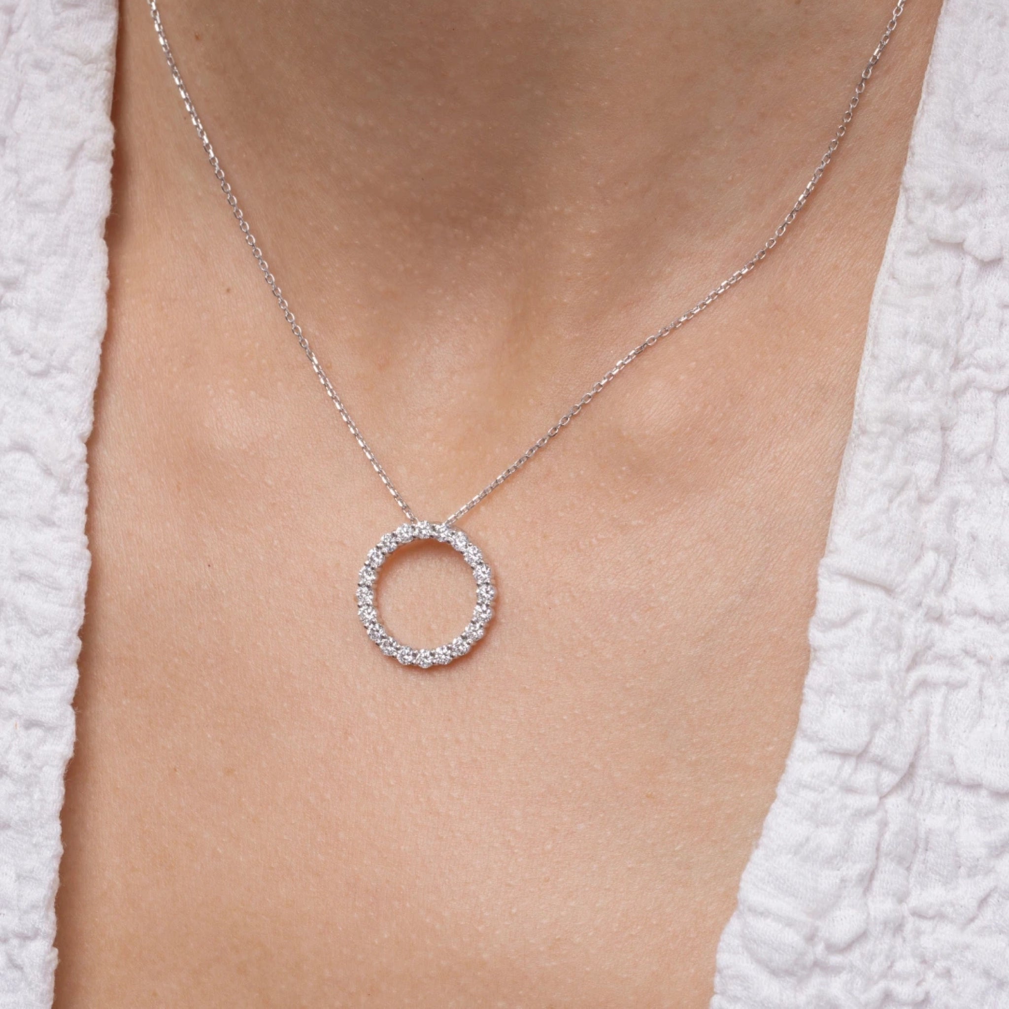 Circle Of Life Necklace - Medium featuring brilliant diamonds on a delicate chain, showcasing timeless elegance.