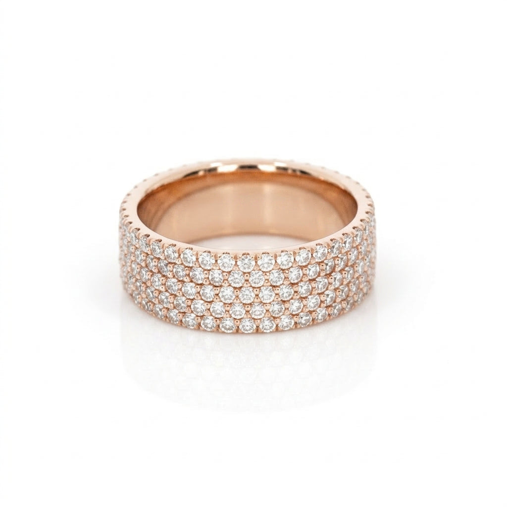 Five Row Pavé Diamond Ring