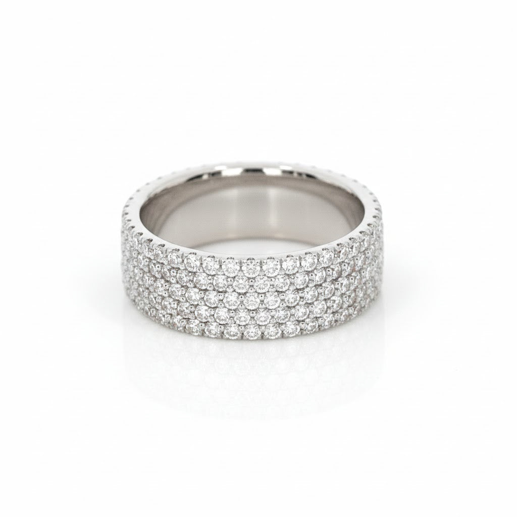 Five Row Pavé Diamond Ring