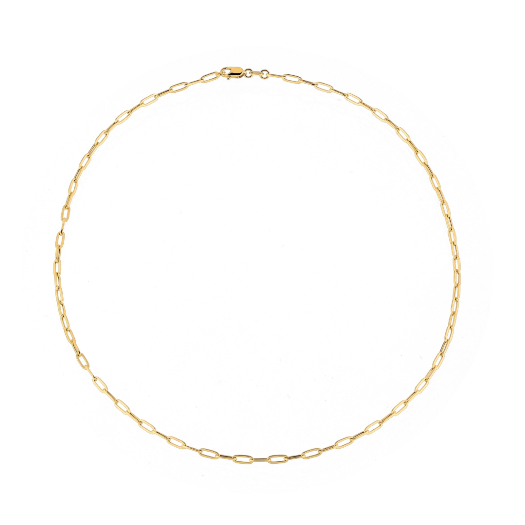 Elegant 18ct gold link chain in a petite design, perfect for layering or wearing alone, adjustable length for versatile styling.