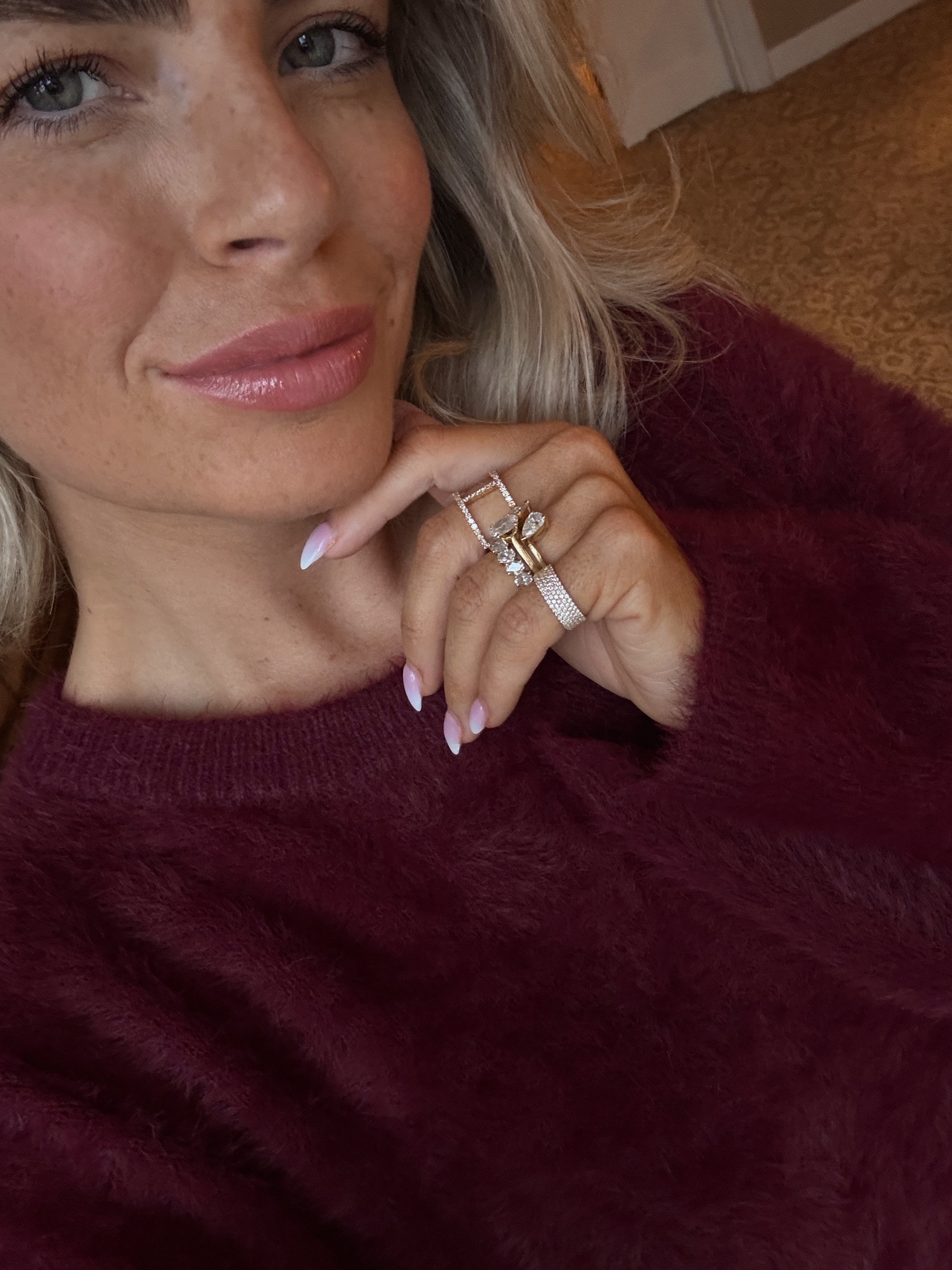 Four Row Pavé Diamond Ring