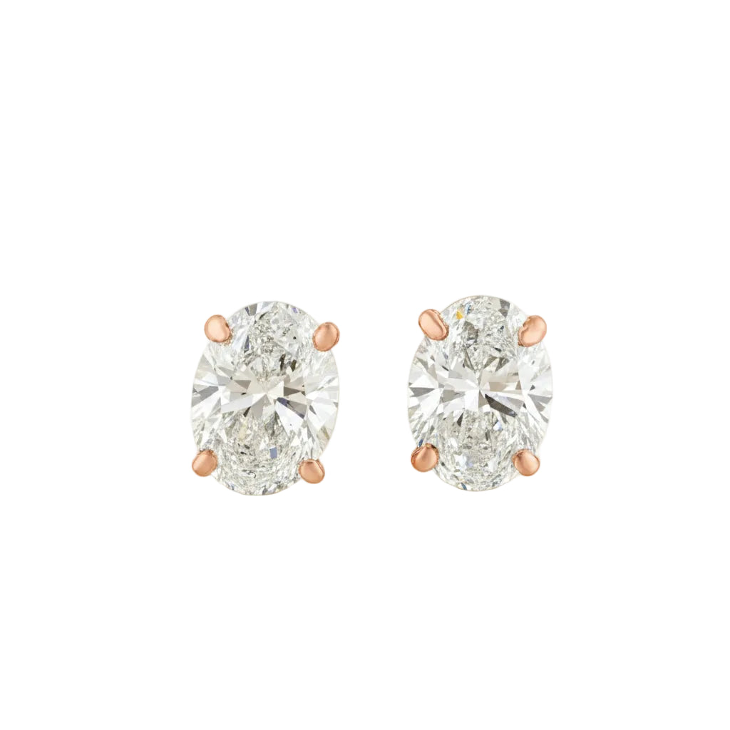 Oval Cut Diamond Stud Earrings