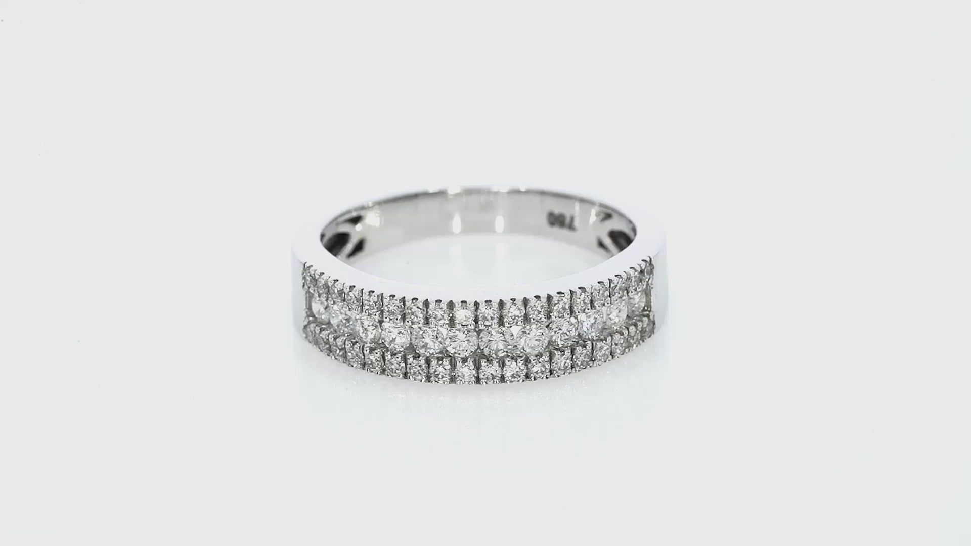 Three-row pave Diamond Ring video