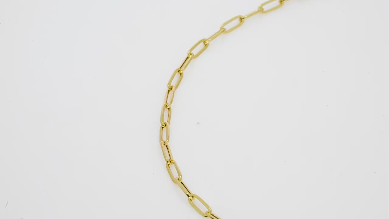 Elegant 18ct gold link chain showcasing a sleek and understated design ideal for layering or wearing alone.