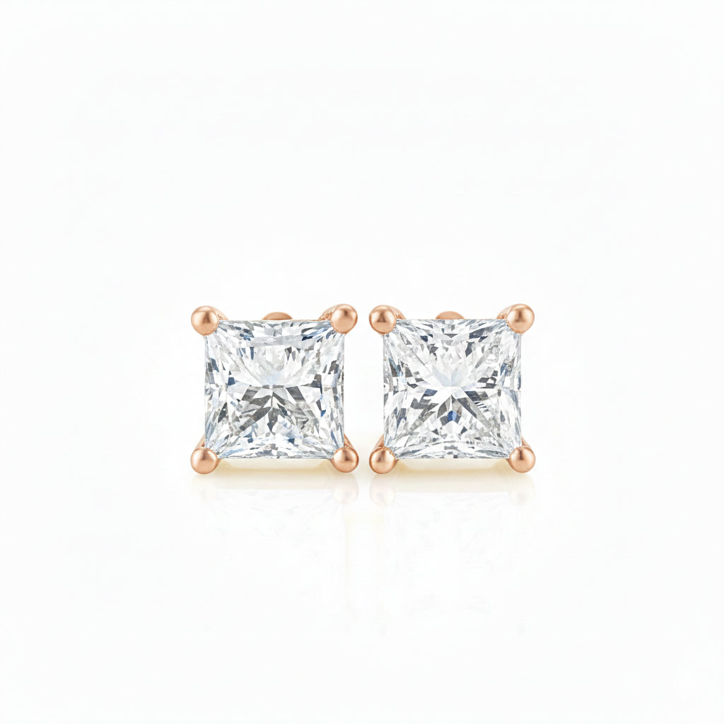 Princess Cut Diamond Stud Earrings