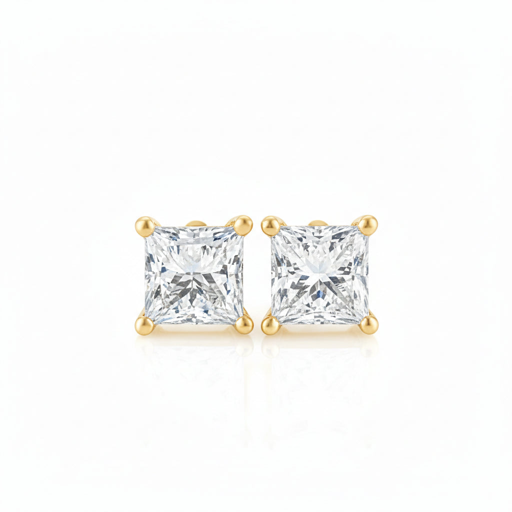 Princess Cut Diamond Stud Earrings