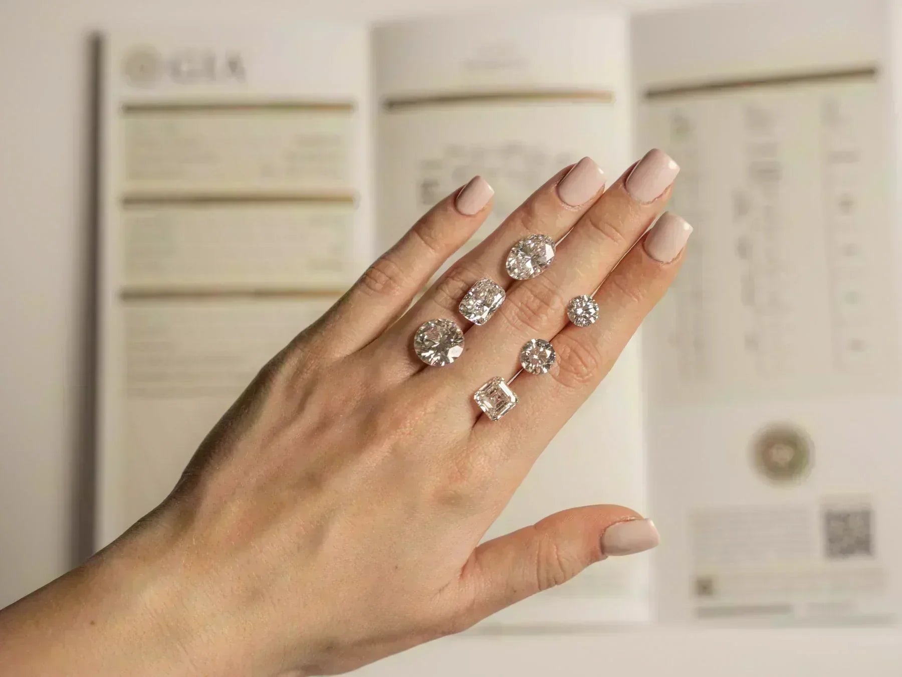 different shapes and sizes of natural vs lab grown diamonds