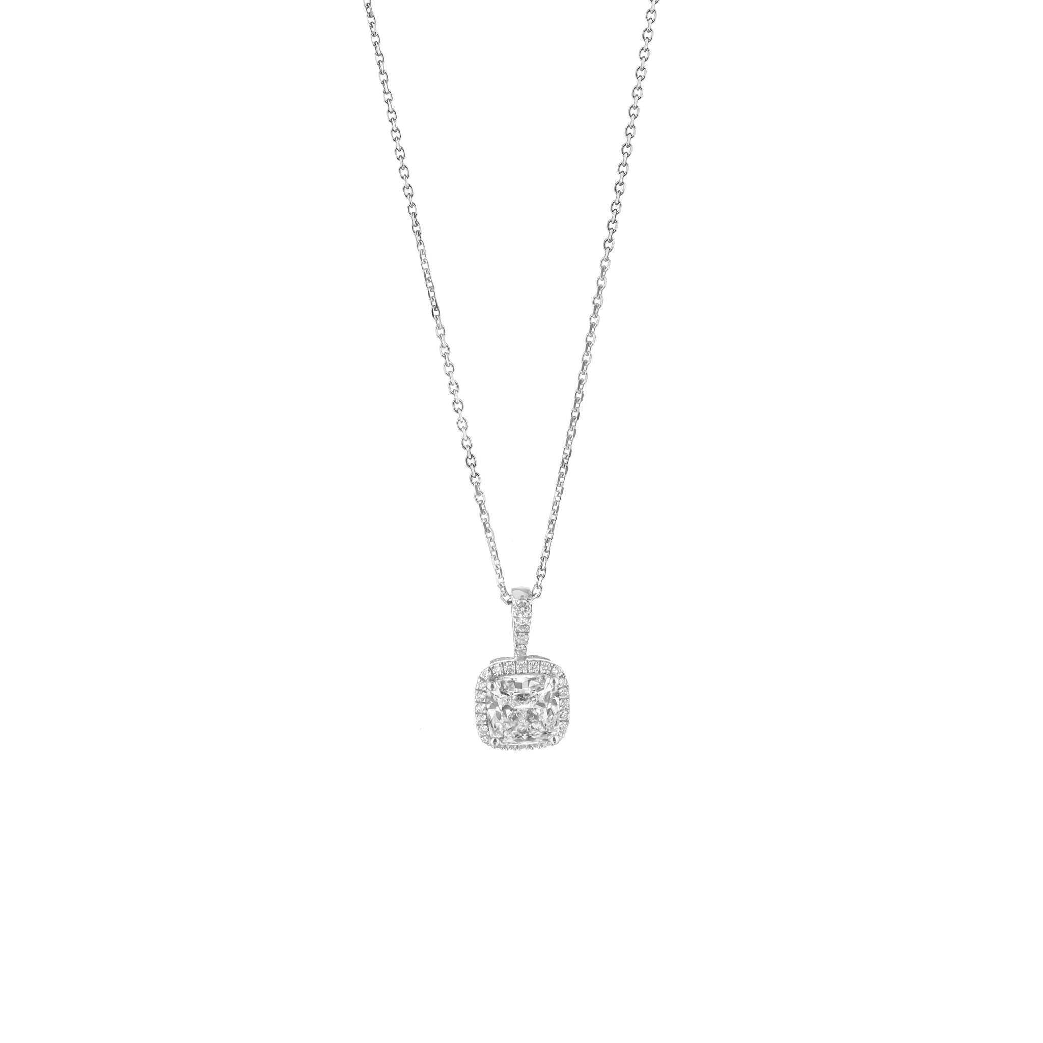Delicate diamond jewellery necklace on a shimmering chain, featuring a stunning centrepiece sparkle.