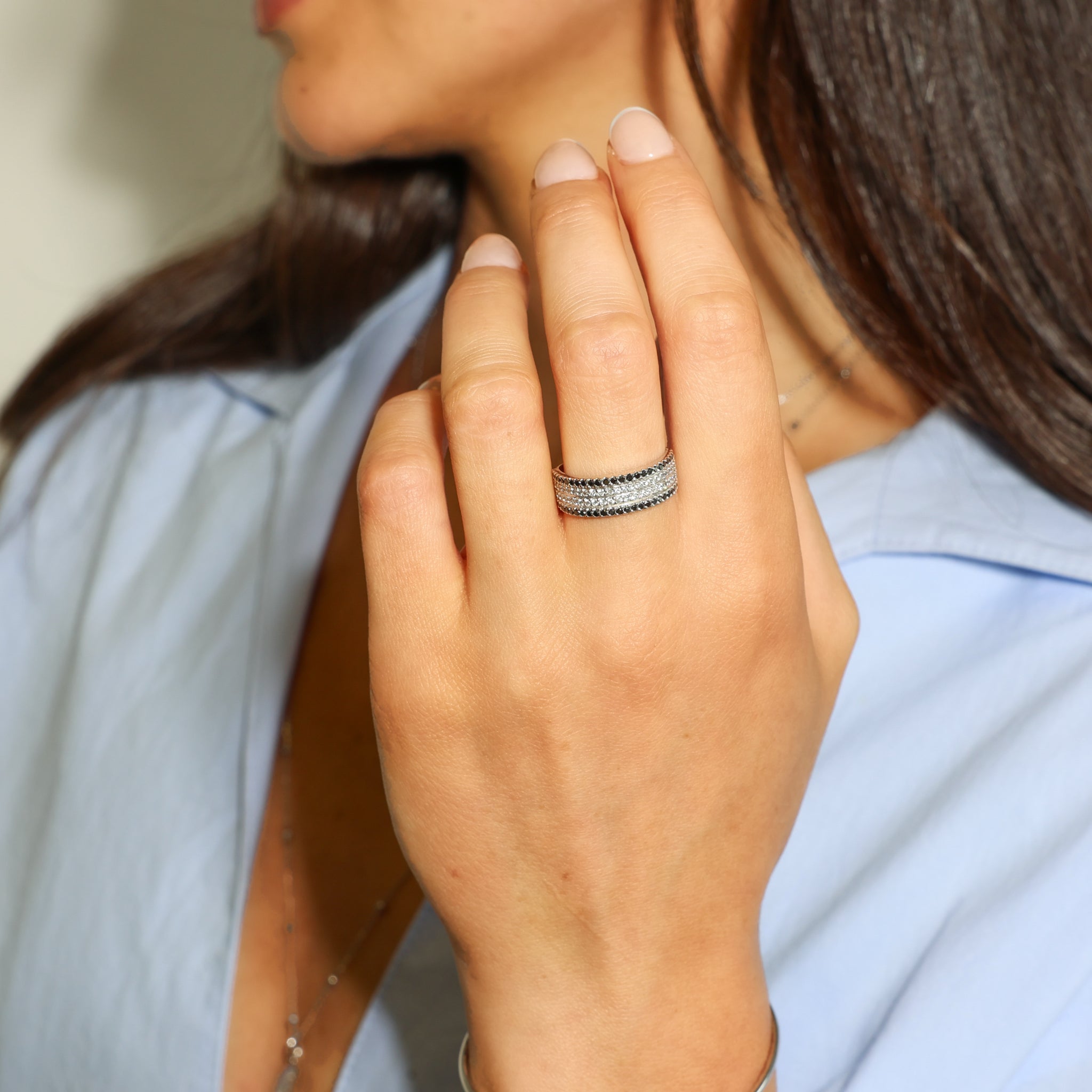 Black and White Diamond Ring