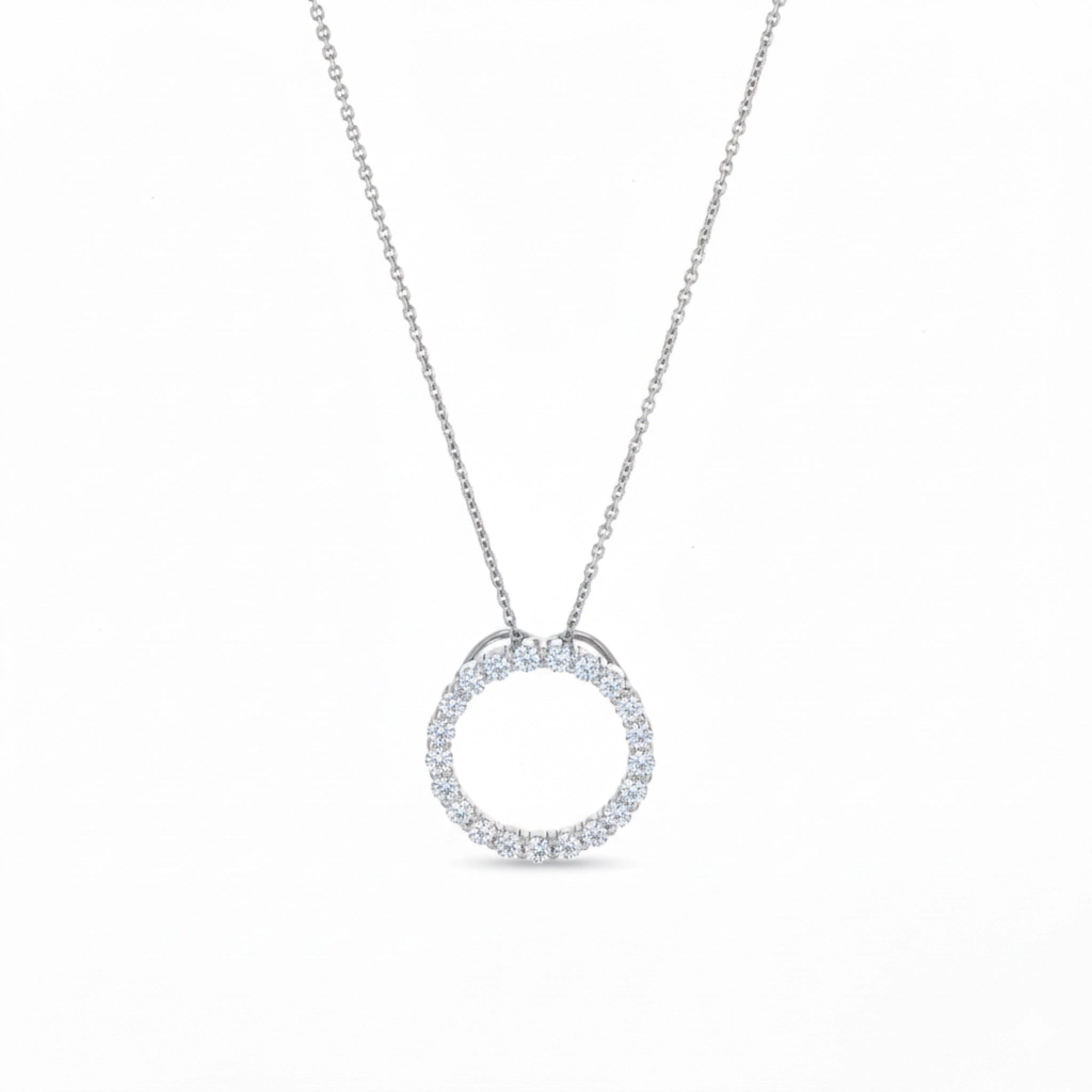 Circle Of Life Necklace - Small with sparkling diamonds in white gold setting, symbolising the essence of life.