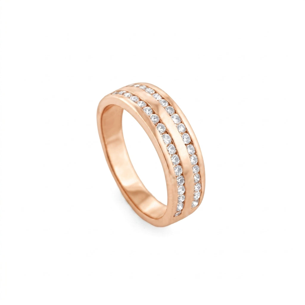 Double Row Channel Set Diamond Ring