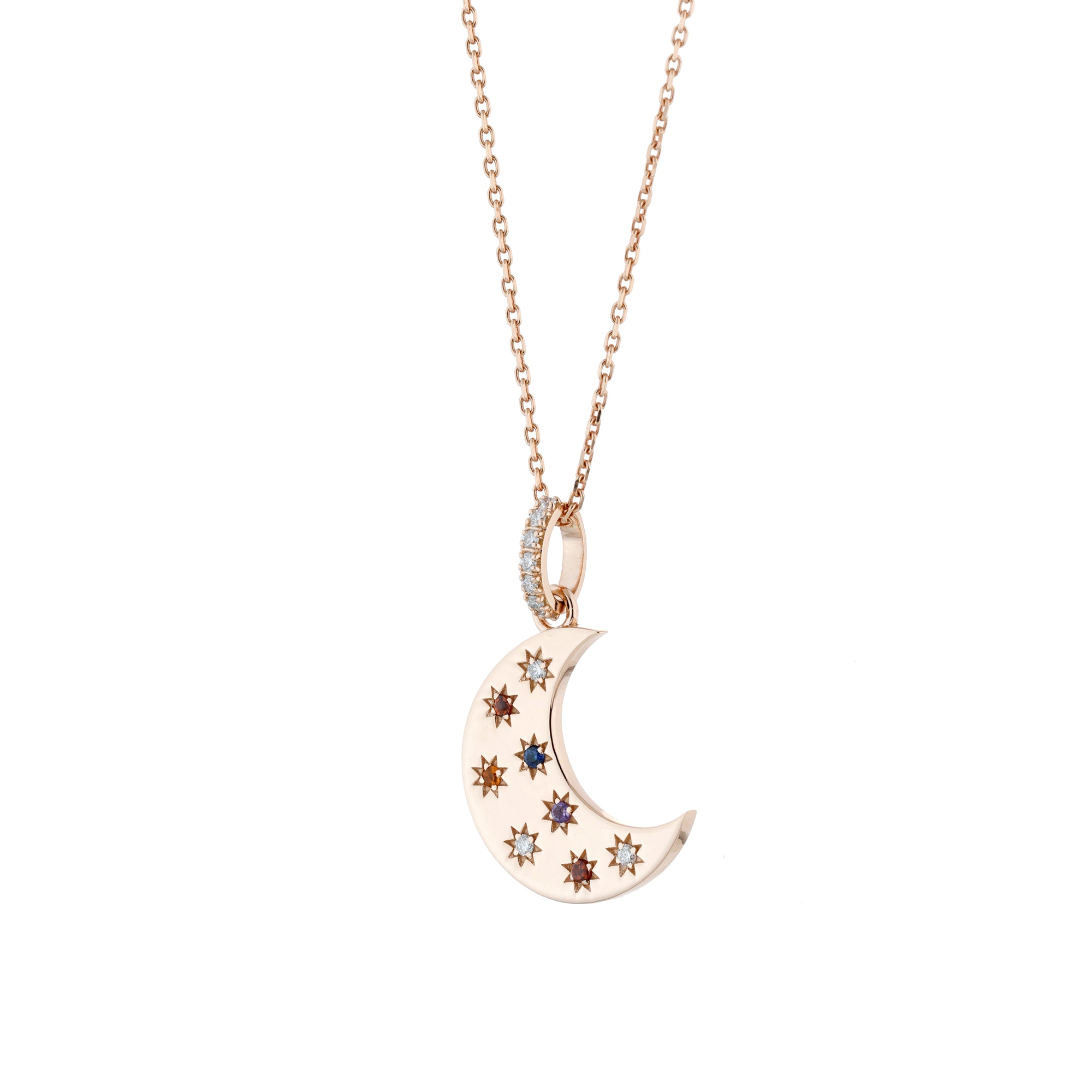 Gemstone Moon Necklace