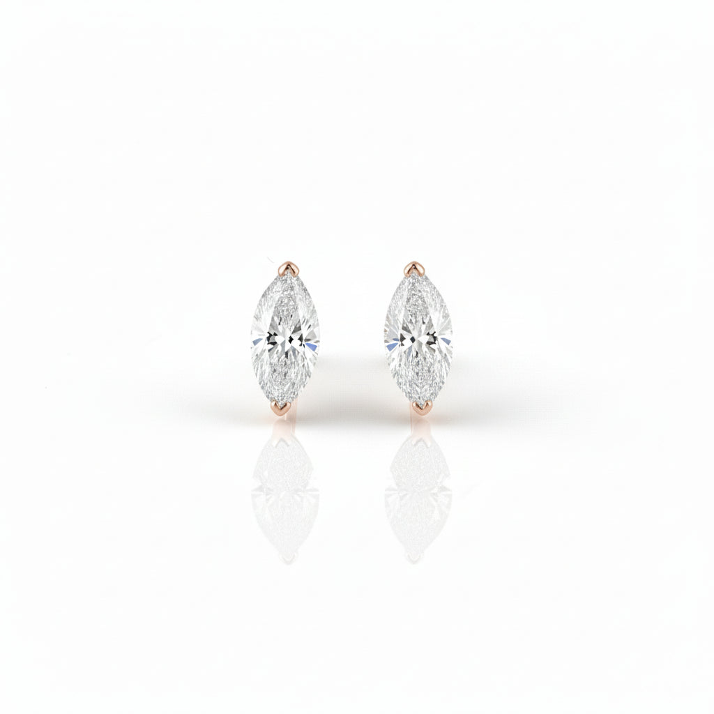 Marquise Cut Diamond Stud Earrings