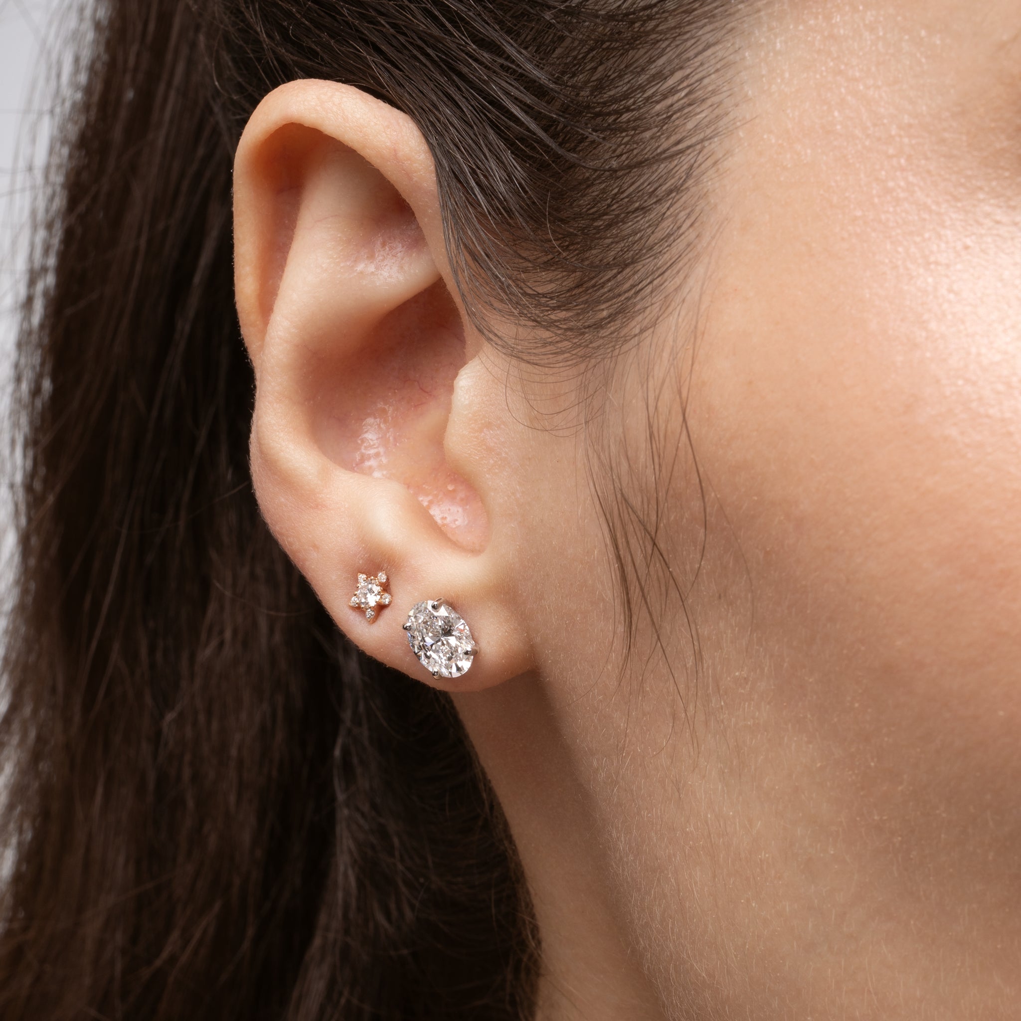 Oval Cut Diamond Stud Earrings