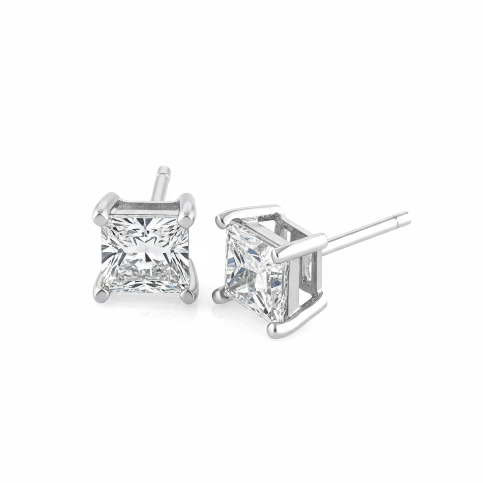 Princess Cut diamond stud earrings